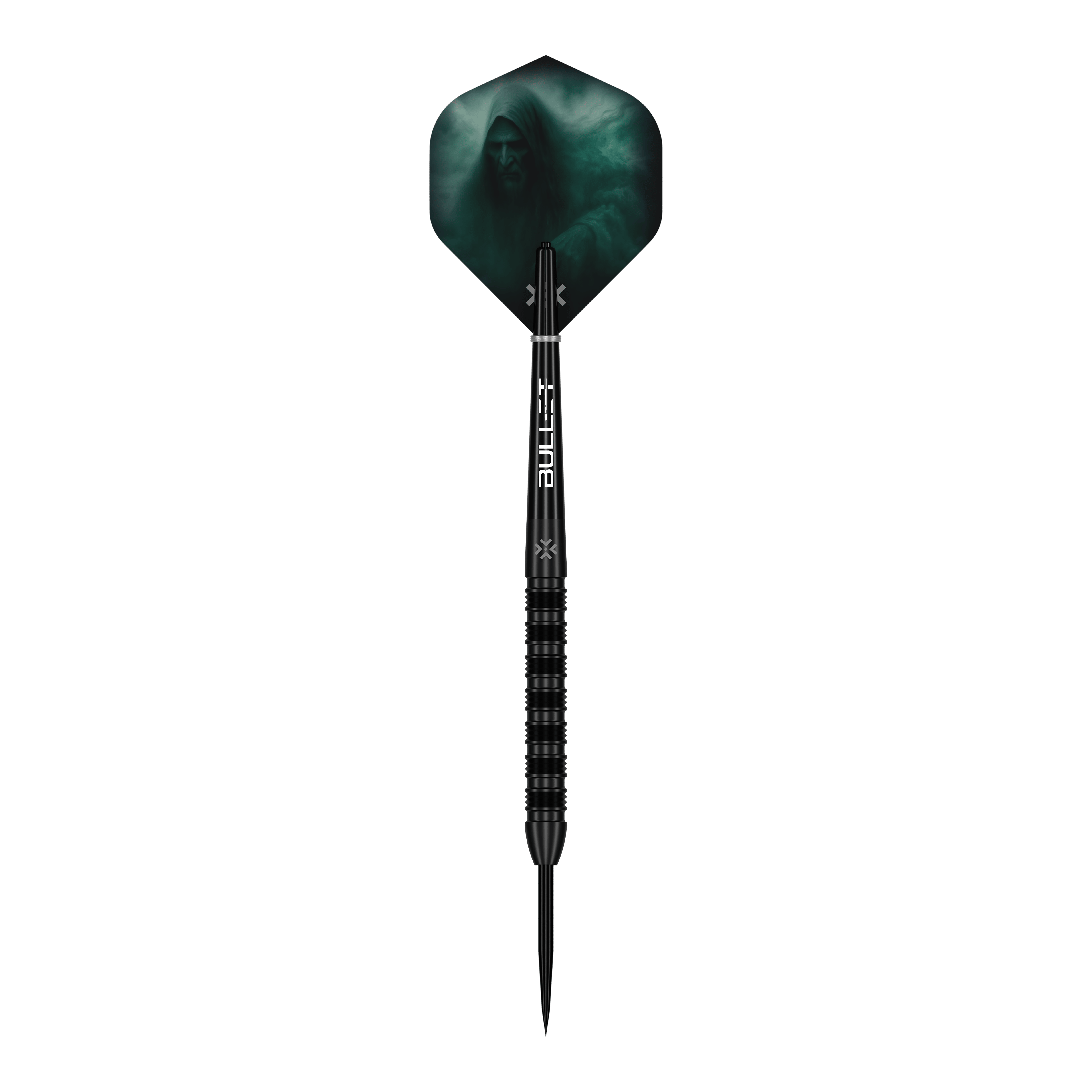 Bullet Shadow stalen darts Das Produkt Bullet Shadow Steeldarts ist auf diesem Bild zu sehen. Es handelt sich um stabile und präzise Steeldarts für das Dartspiel.