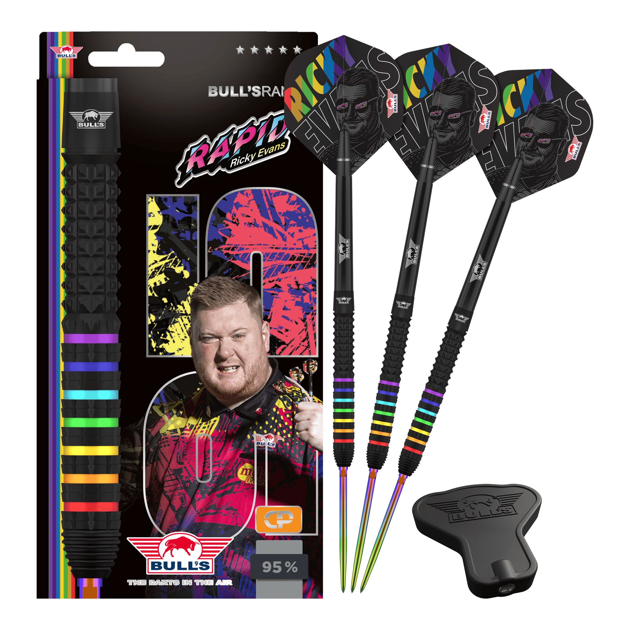 Bulls NL Ricky Evans Rapid 95 Convertible Point stalen dartpijlen