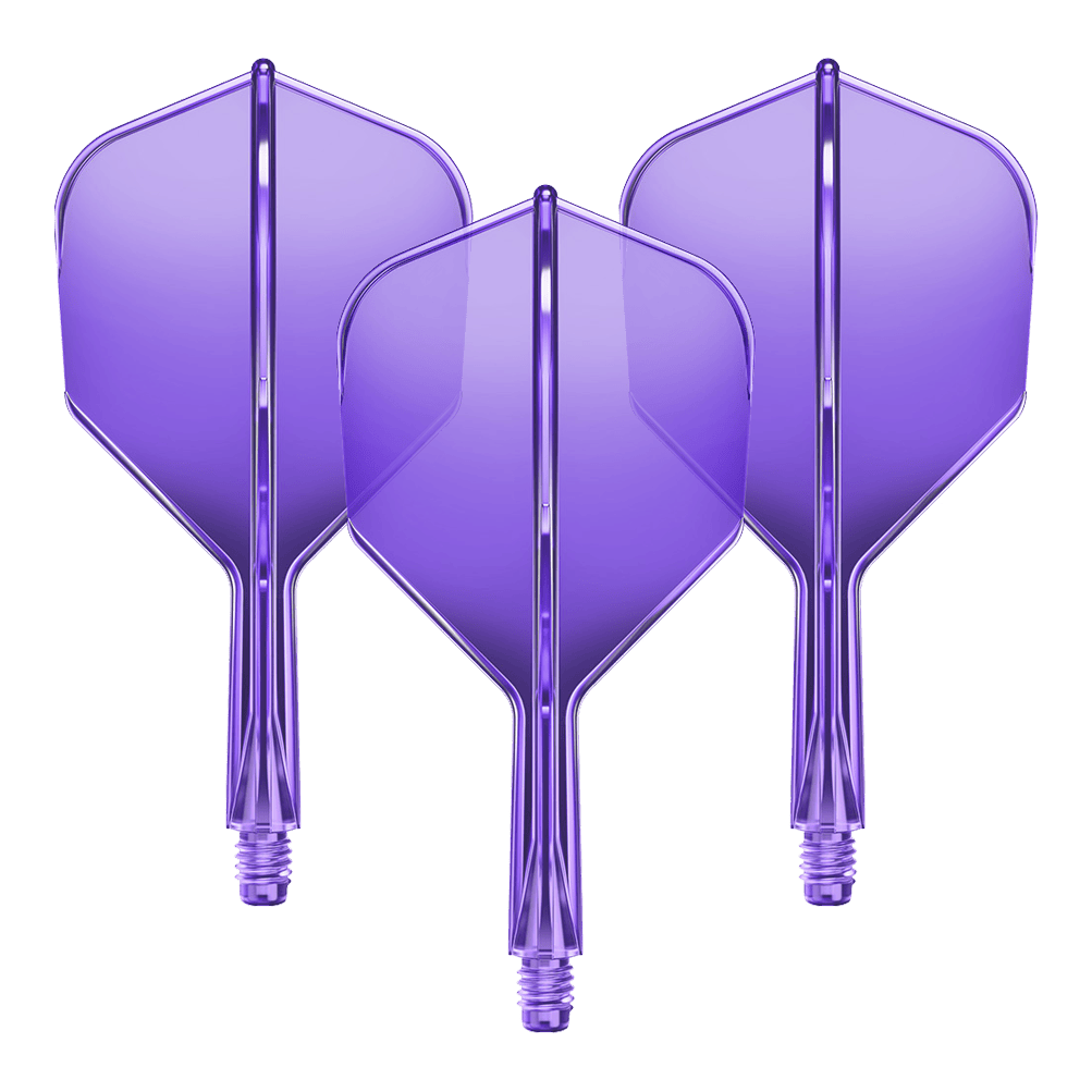 GOAT A1R No6 Flight Shaft System - Neonpaars Abgebildet ist das GD8000280_GOAT_A1R_No6_Flight-Shaft-System_NeonLila_19mm_1Set. Es scheint ein Dart Flight-Shaft in Neonlila mit einer Länge von 19 mm zu sein.