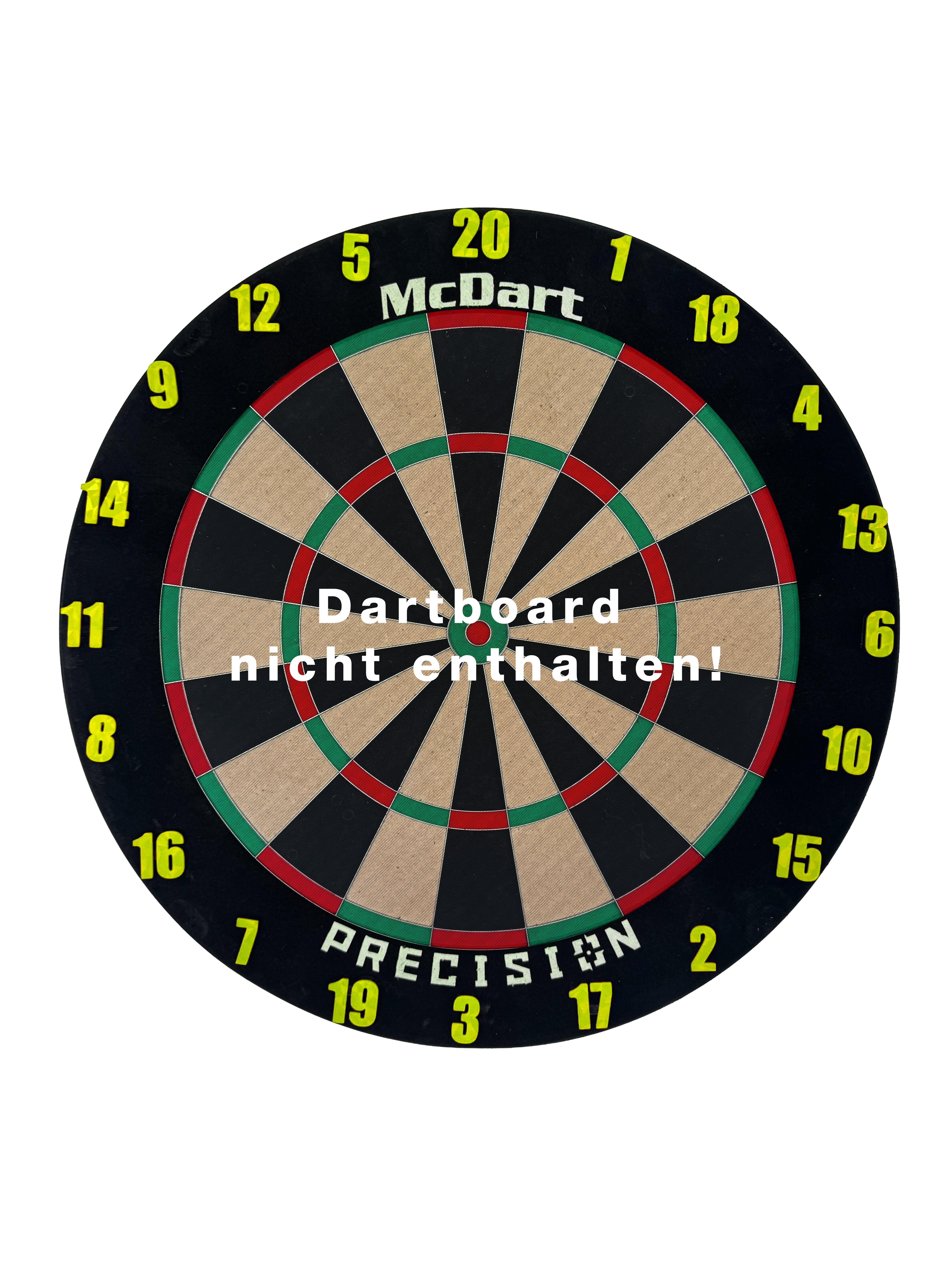 McDart Dartbord Nummerringen / Klassieke Nummerringen Auf dem Bild ist ein klassisches gelbes Board zu sehen. Das Board ist einfach und funktional gestaltet.