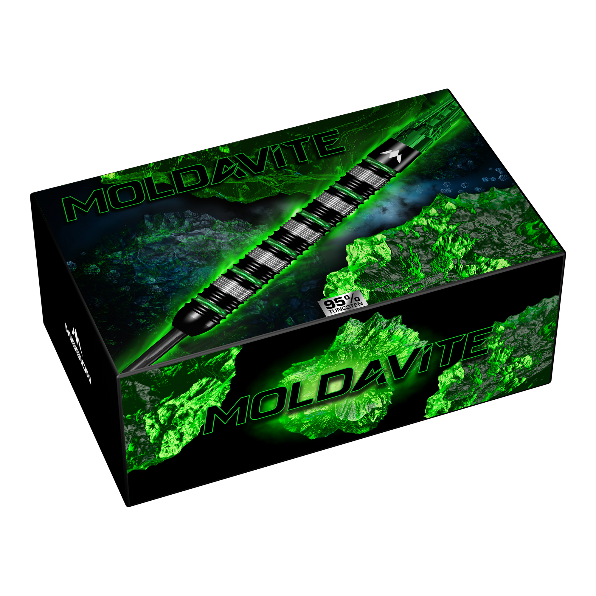 Mission Moldavite Steeldarts - 23g ist das abgebildete Produkt. Es handelt sich um hochwertige Steeldarts für Dartspieler.