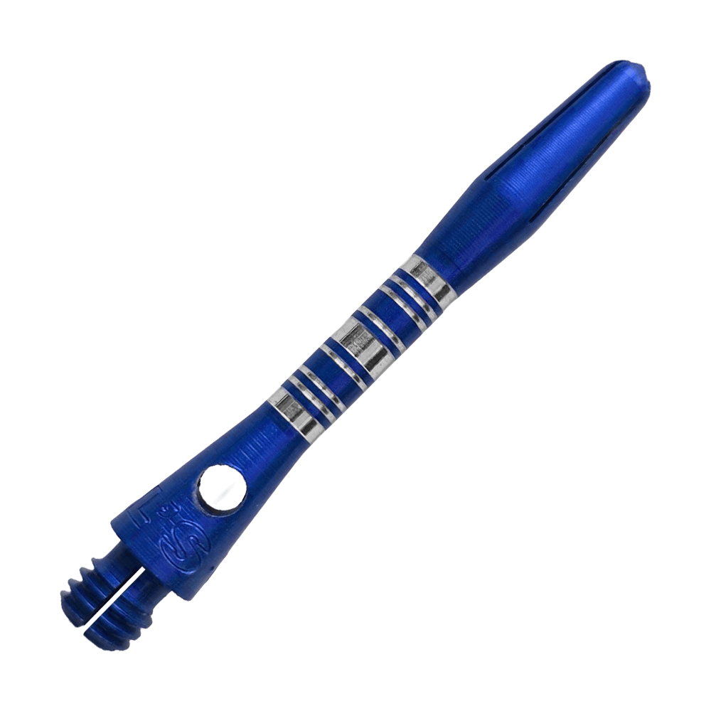 Bulls NL Supra aluminium shafts - blauw - 34 mm Bulls NL Supra Aluminium Shafts, blau und 34 mm lang, sind abgebildet. Diese Schäfte sind ideal für Dartspieler, die Wert auf Haltbarkeit legen.