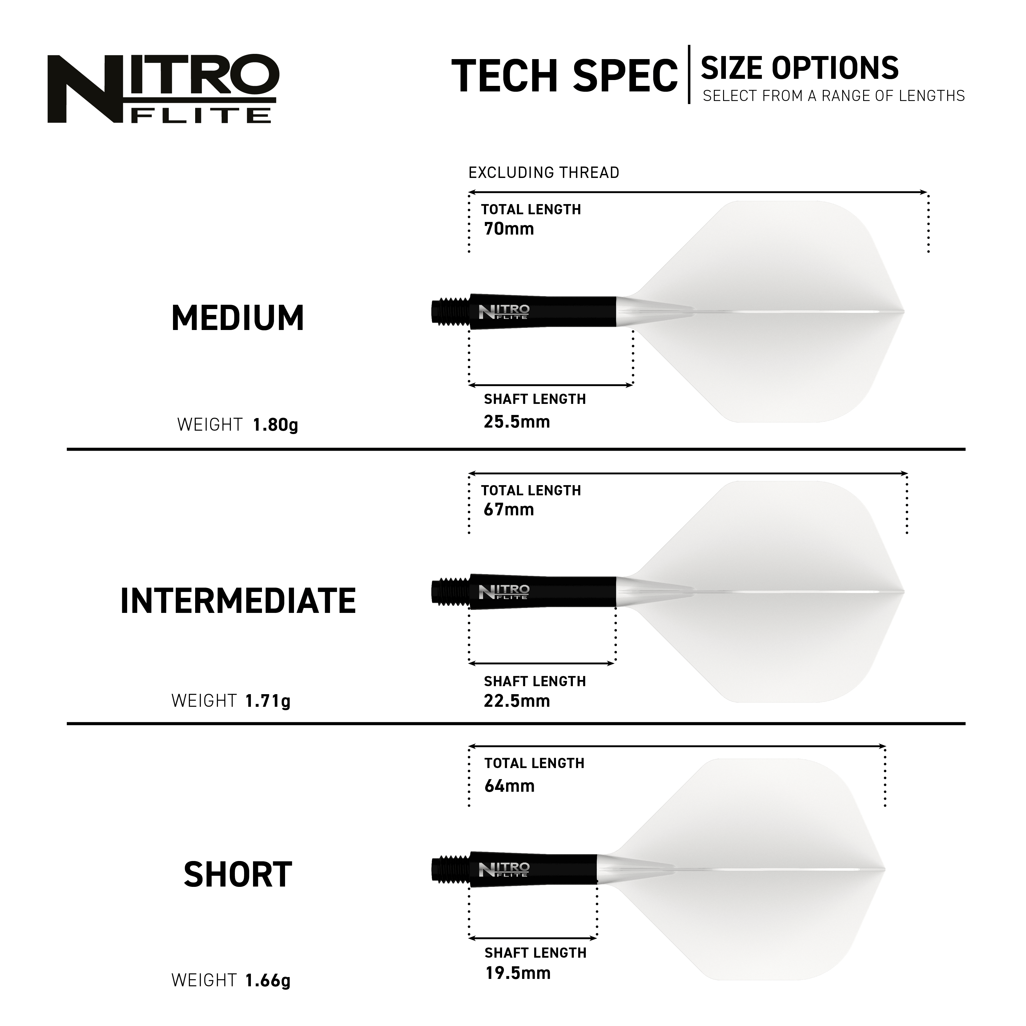 Red Dragon Nitroflite zwarte schacht witte flights nr. 2 Hier sieht man das Produkt Red Dragon Nitroflite Black Shaft White Flights No2. Diese Dart-Zubehörteile haben einen schwarzen Schaft und weiße Flights.