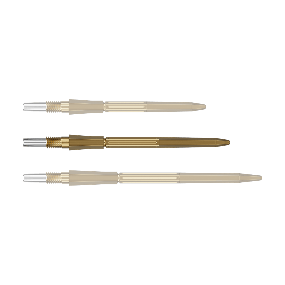 Target Elysian Archetype 43 Swiss Point stalen dartpijlpunten - Goud Abgebildet ist eine einzelne goldene Dartspitze. Die Dartspitze gehört zur Serie Target Elysian Archetype 43 SwissPoint, 35 mm.