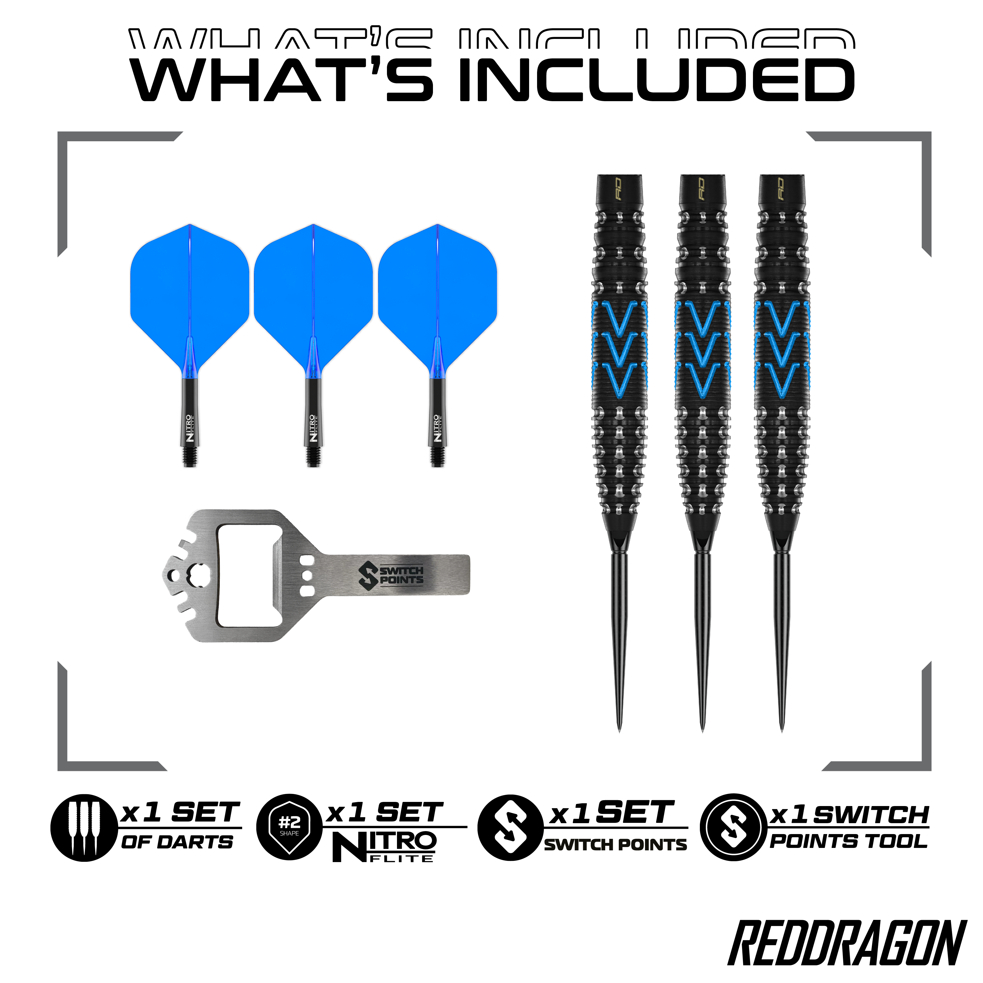 Red Dragon AMP Torpedo Switch Point stalen pijltjes Auf dem Bild ist Red Dragon AMP Torpedo Switch Point Steeldarts zu sehen. Diese Darts bieten eine innovative Switch Point Funktion.