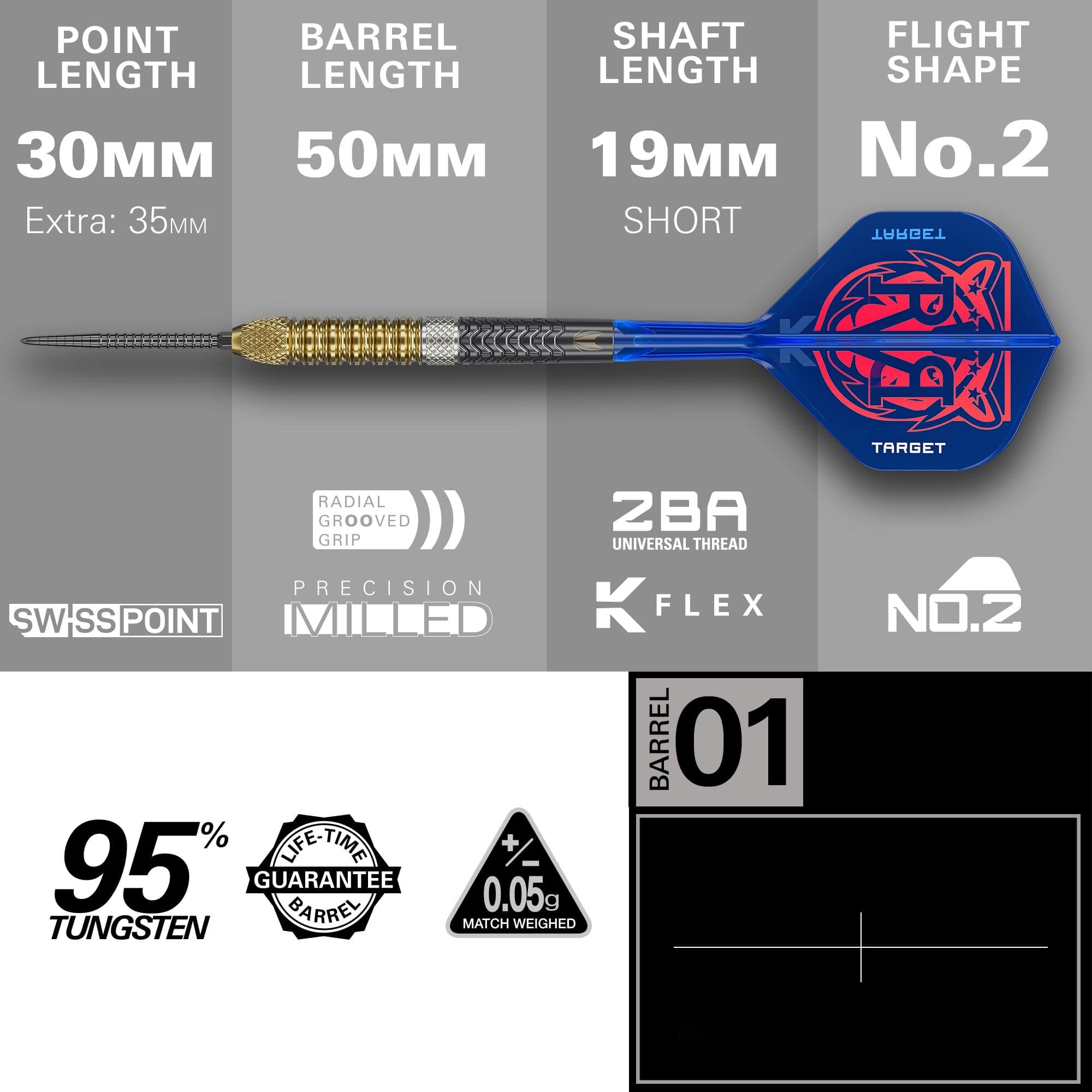 Target Raymond Van Barneveld GEN6 Swiss Point stalen darts Zu sehen ist das Produkt Target Raymond Van Barneveld GEN6 Swiss Point Steeldarts. Diese Steeldarts sind für professionelle Dartspieler gedacht.
