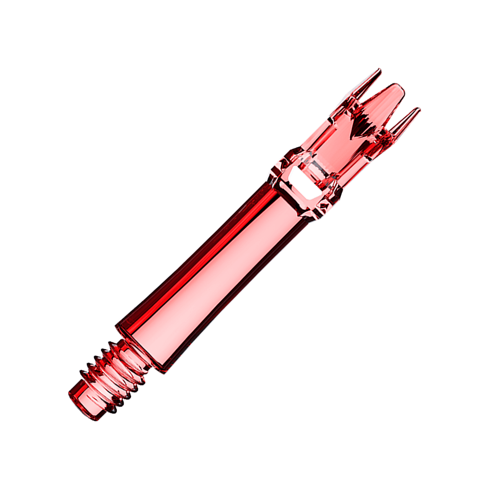 L-Style L-System vervangingsschachten - Helderrood Das Bild präsentiert zwei rote transparente Ersatzshafts. Die Shafts liegen parallel.