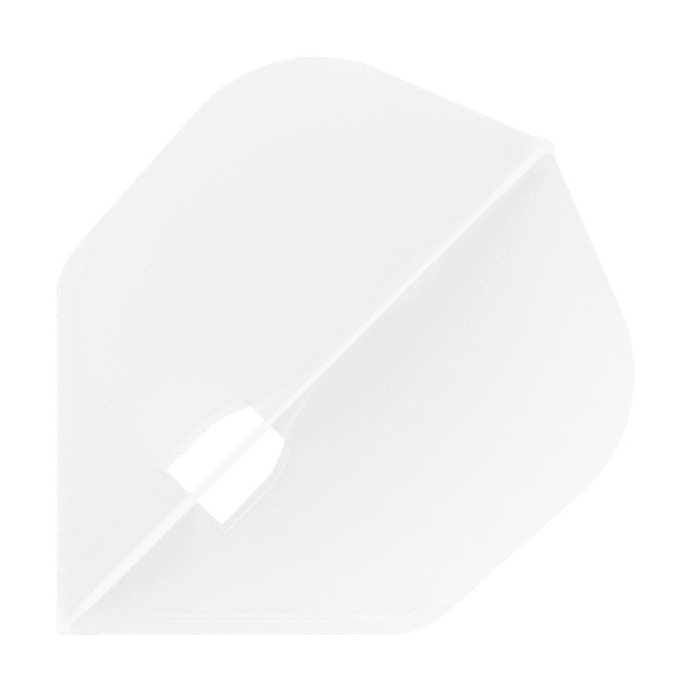 L-Style Champagne L3PRO Shape Flights Das Bild zeigt ein Produkt mit dem Namen 'L-Style Champagne L3PRO Shape Flights White 1'. Es handelt sich vermutlich um einen weißen Dart-Flug in spezieller Form.