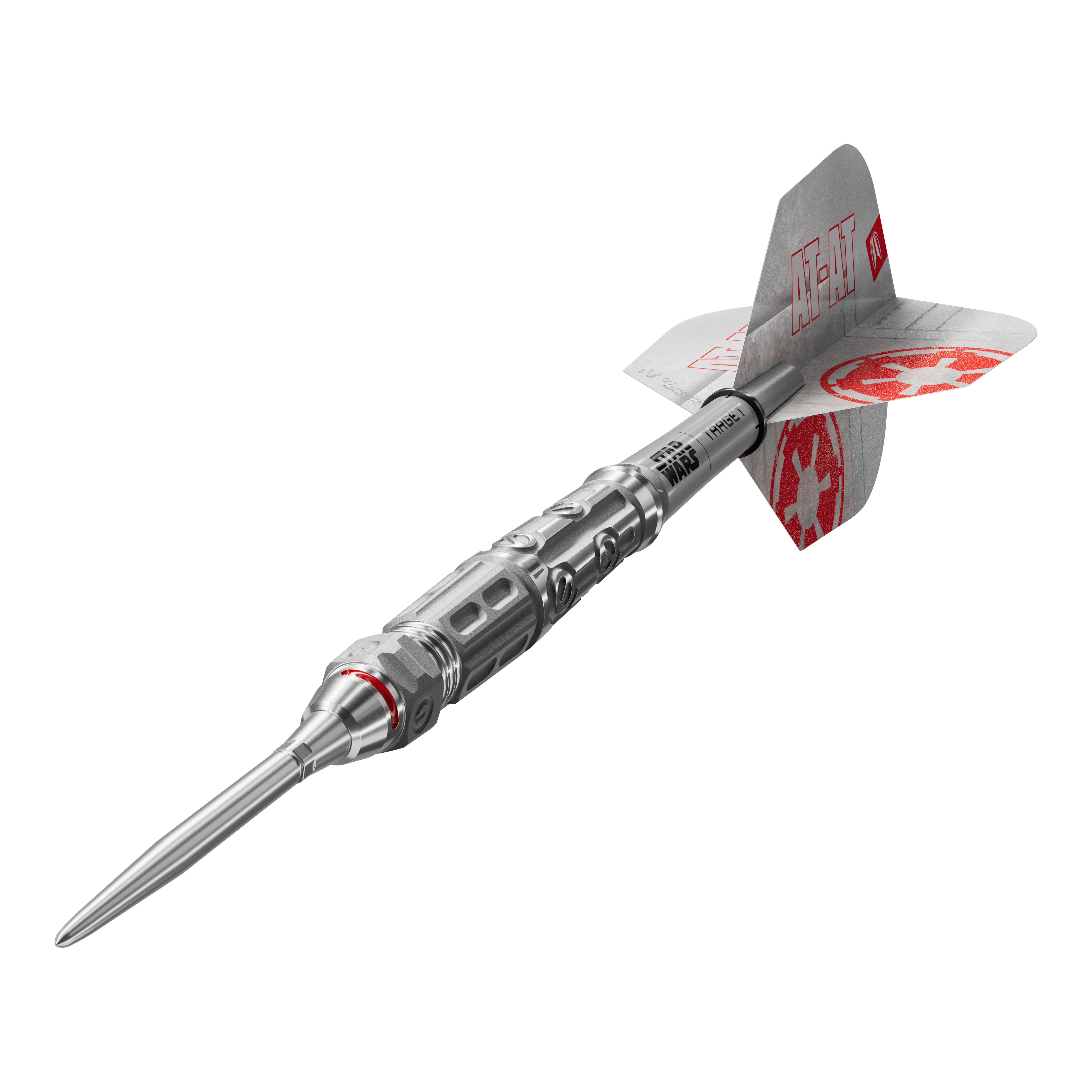 Target Star Wars AT-AT Swiss Point stalen dartpijlen Das Produkt ist die Target Star Wars AT-AT Swiss Point Steeldarts. Diese Steeldarts überzeugen durch ein Star Wars Design mit AT-AT-Motiv.