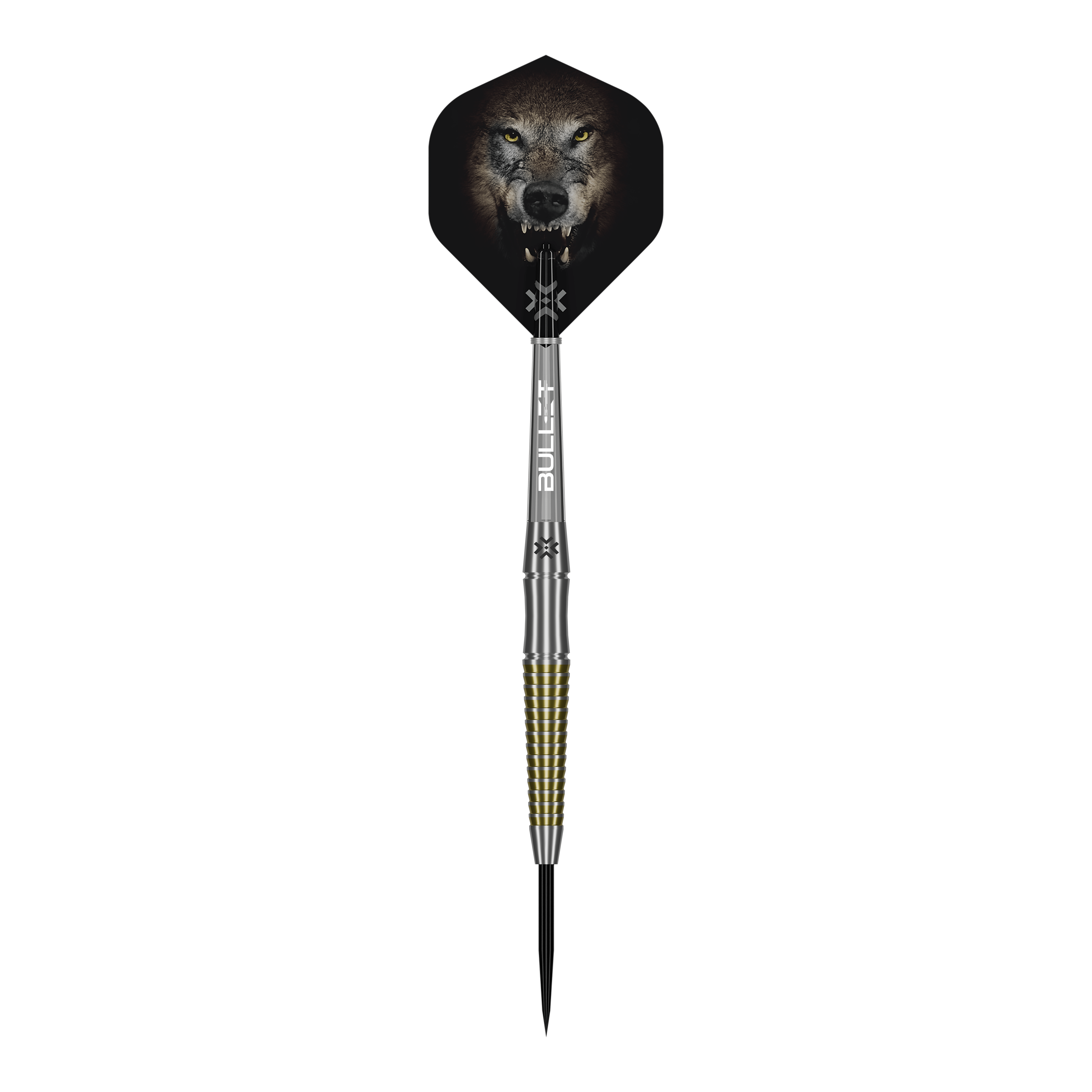 Bullet Fang stalen pijltjes Hier sieht man die Bullet Fang Steeldarts aus einer anderen Perspektive. Die Details der Darts sind gut erkennbar.