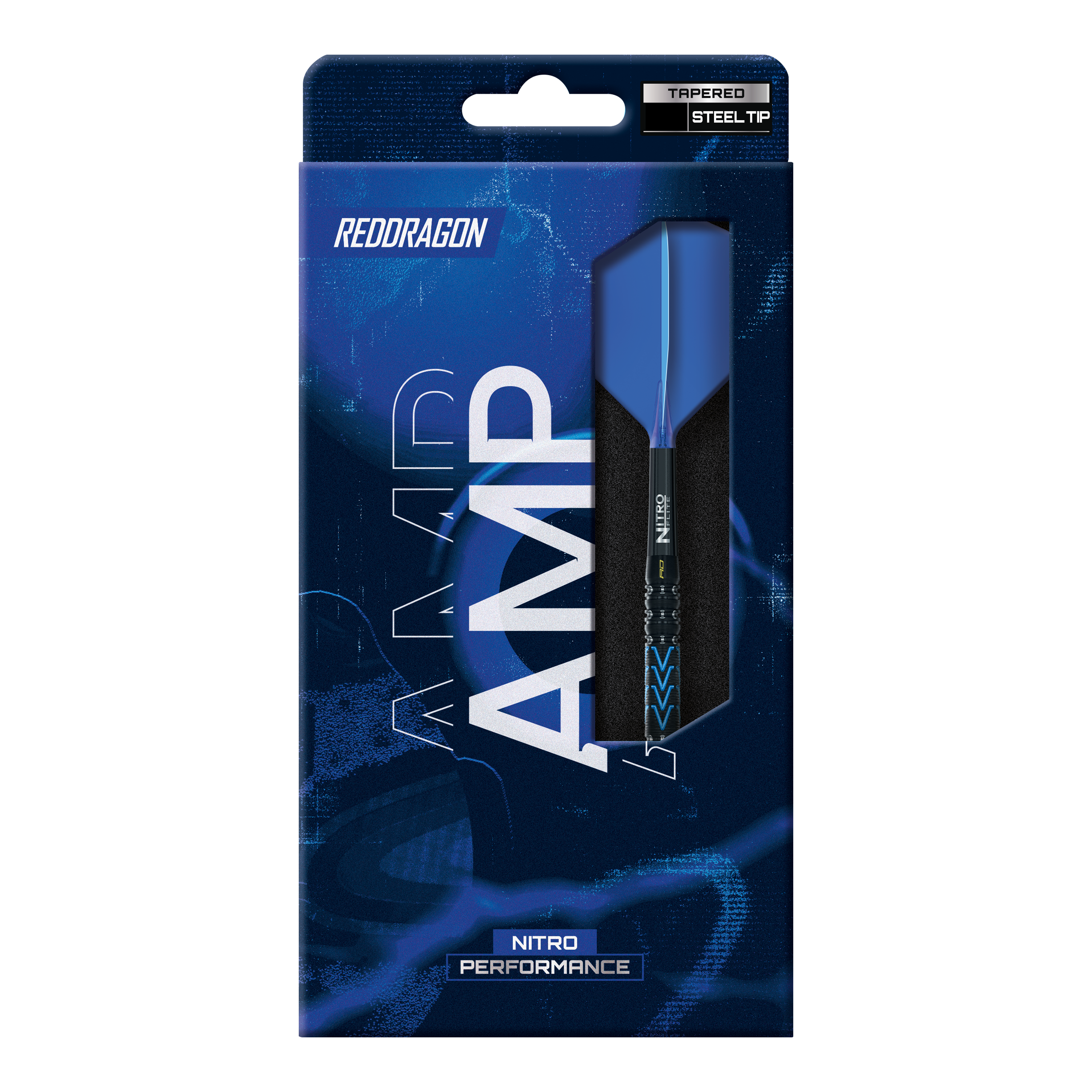 Zu sehen sind die Red Dragon Amp Tapered Steeldarts. Das Bild zeigt die Darts aus einer anderen Perspektive.
