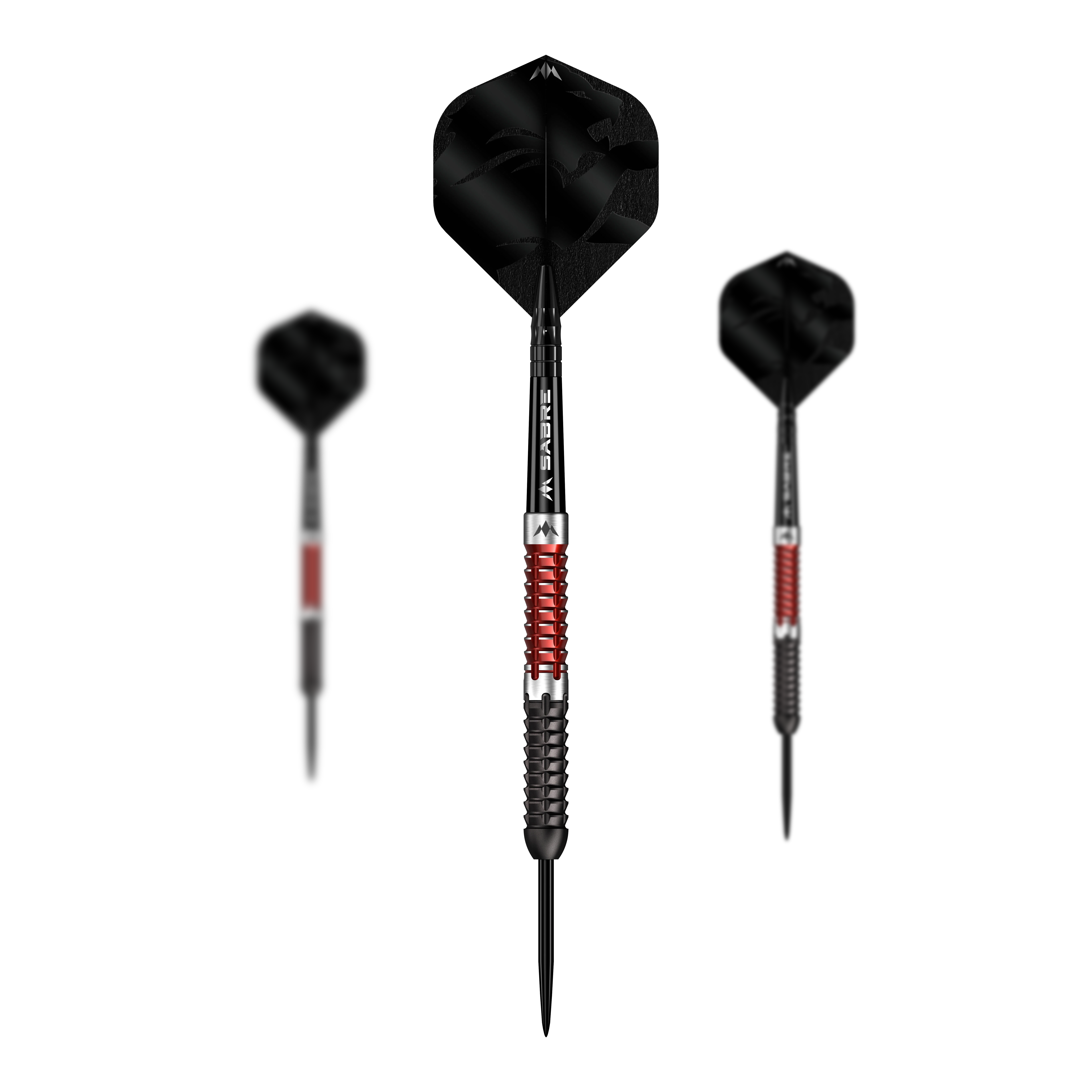 Mission Llew Bevan Zwart Rood Electro Steel Darts - 23g Mission Llew Bevan Black Red Electro Steeldarts - 23g. Set aus schwarzen und roten Steeldarts mit 23 Gramm.