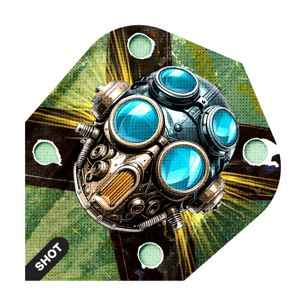 Shot Badlands Krush No6 Vluchten Dies ist ein Bild von Shot Badlands Krush No6 Flights. Das Produkt zeigt Dart-Flights in einem ansprechenden Design.