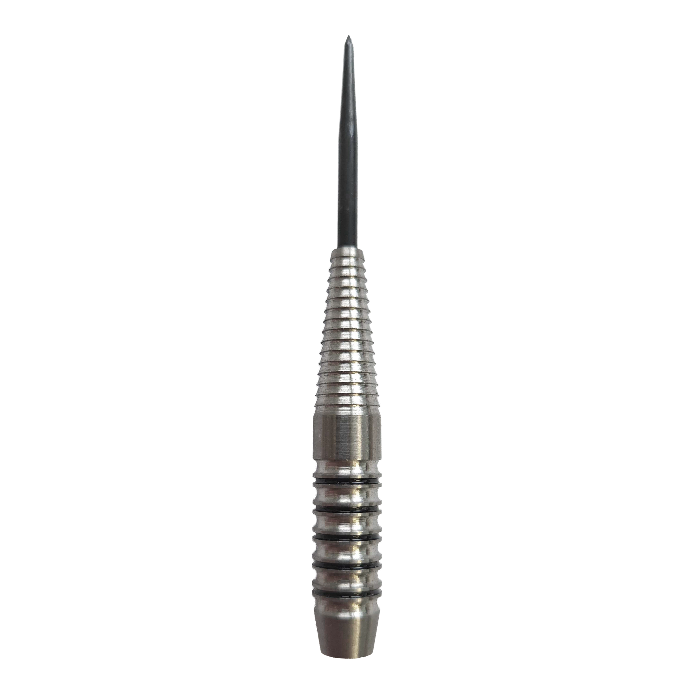 McDart Black Ring Shark stalen dartpijlen - 24 g Das Bild zeigt die McDart Black Ring Shark Steeldart-Barrels mit einem Gewicht von 24g. Die Oberfläche ist besonders griffig gestaltet.