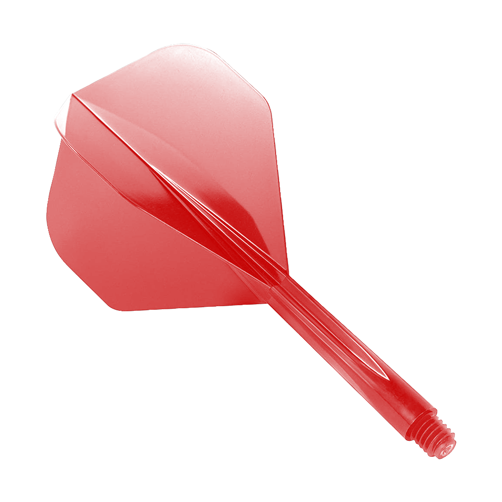 Condor Axe Red Flight System Standaard Auf dem Bild ist ein roter Dart-Flight mit integriertem Schaft zu sehen. Es handelt sich um das Produkt "Condor Axe Red Flight-System Standard".