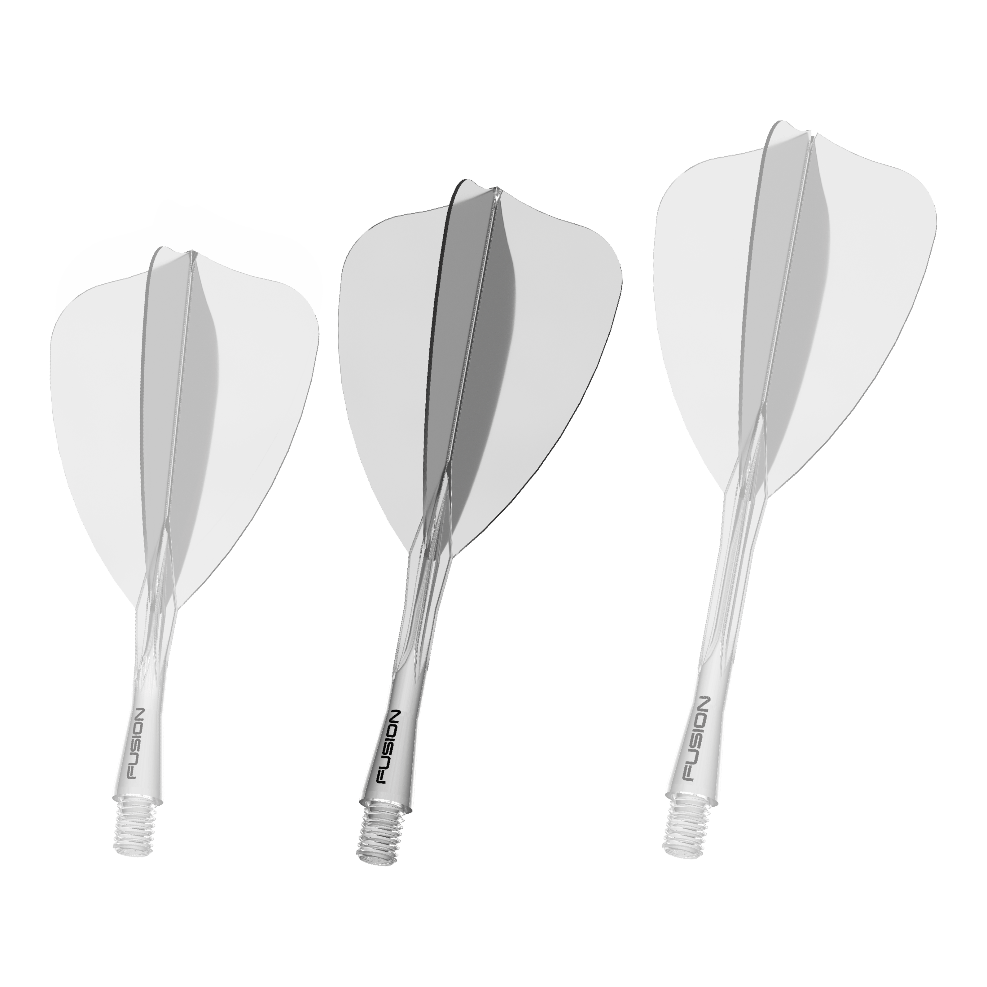 Winmau Fusion Flight Shaft System pijl transparant Abgebildet ist ein weiteres Dartzubehör, wie ein Shaft oder Flight. Der Dateiname beschreibt das Produkt als 'Winmau Fusion Flight Shaft System Arrow Clear 28mm 2'.