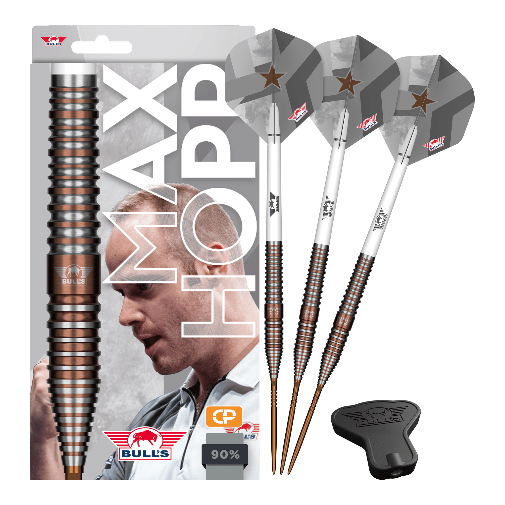 Bulls NL Max Hopp E5 Convertible Point stalen dartpijlen Bulls NL Max Hopp E5 Convertible Point stalen dartpijlen
