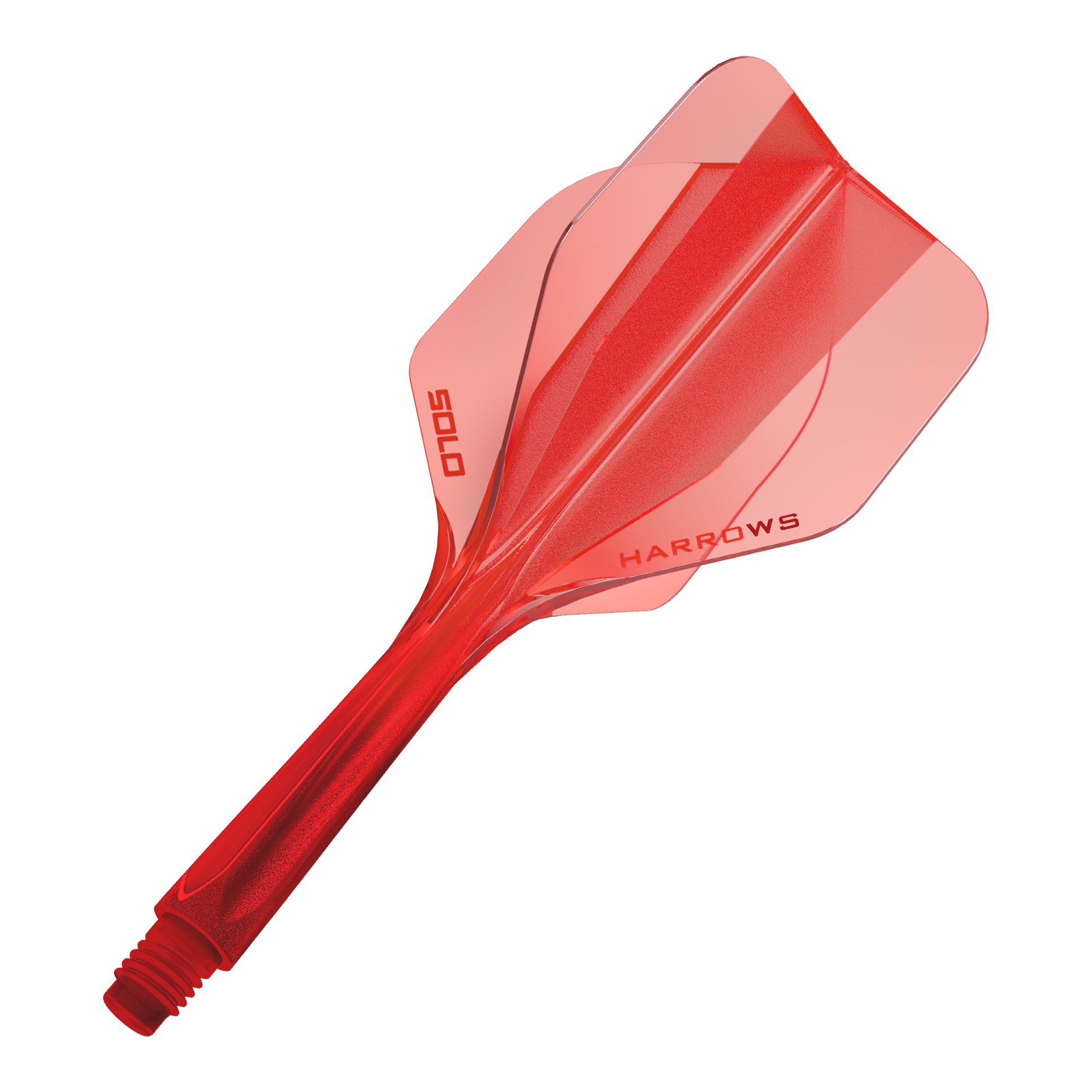 Harrows Solo No6 Flight Shaft System - Rood Das Bild zeigt das Harrows Solo No6 Flight-Shaft-System in Rot. Es handelt sich um einen Teil eines Dartpfeils, der zur Verbindung von Shaft und Flight dient.