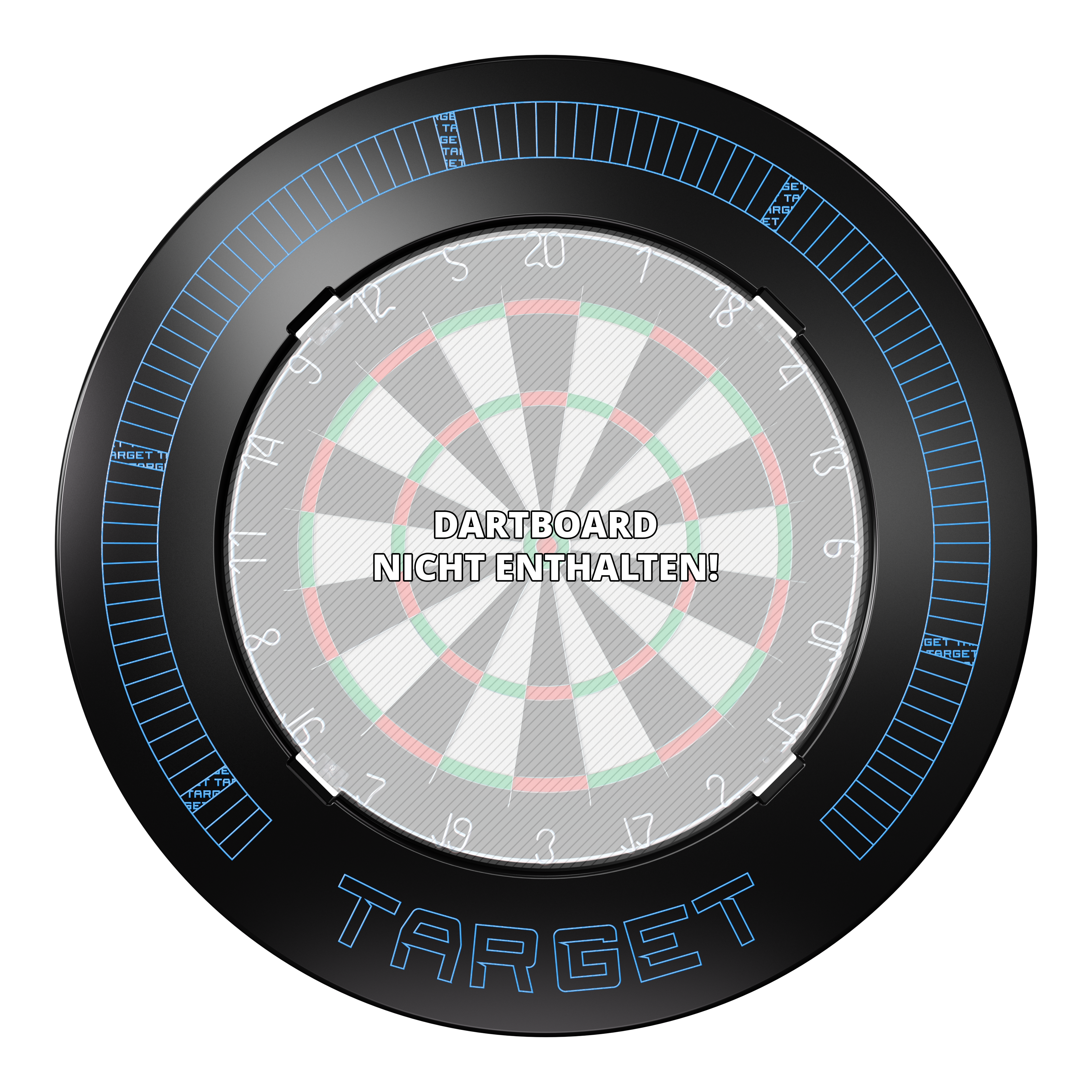 Target Corona Vision Dartboardomlijsting met inkepingen en verlichting Target Corona Vision Dartboardomlijsting met inkepingen en verlichting