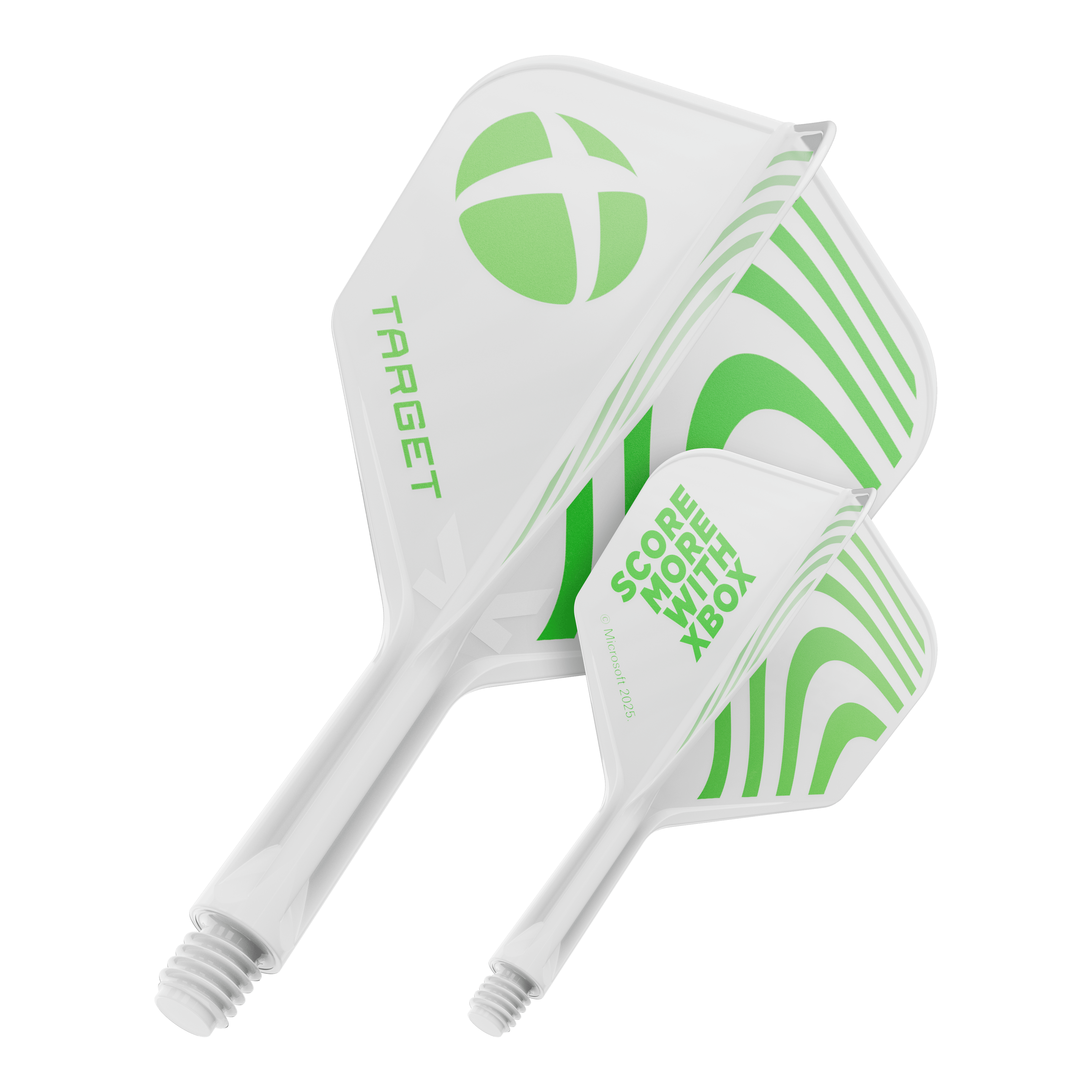 Target Xbox K-Flex No6 Flights - Wit Ein Produktbild mit dem Dateinamen 410613_Target_Xbox_KFlex_No6_Flights_19mm_1. Das Bild zeigt vermutlich ein Dartzubehör.