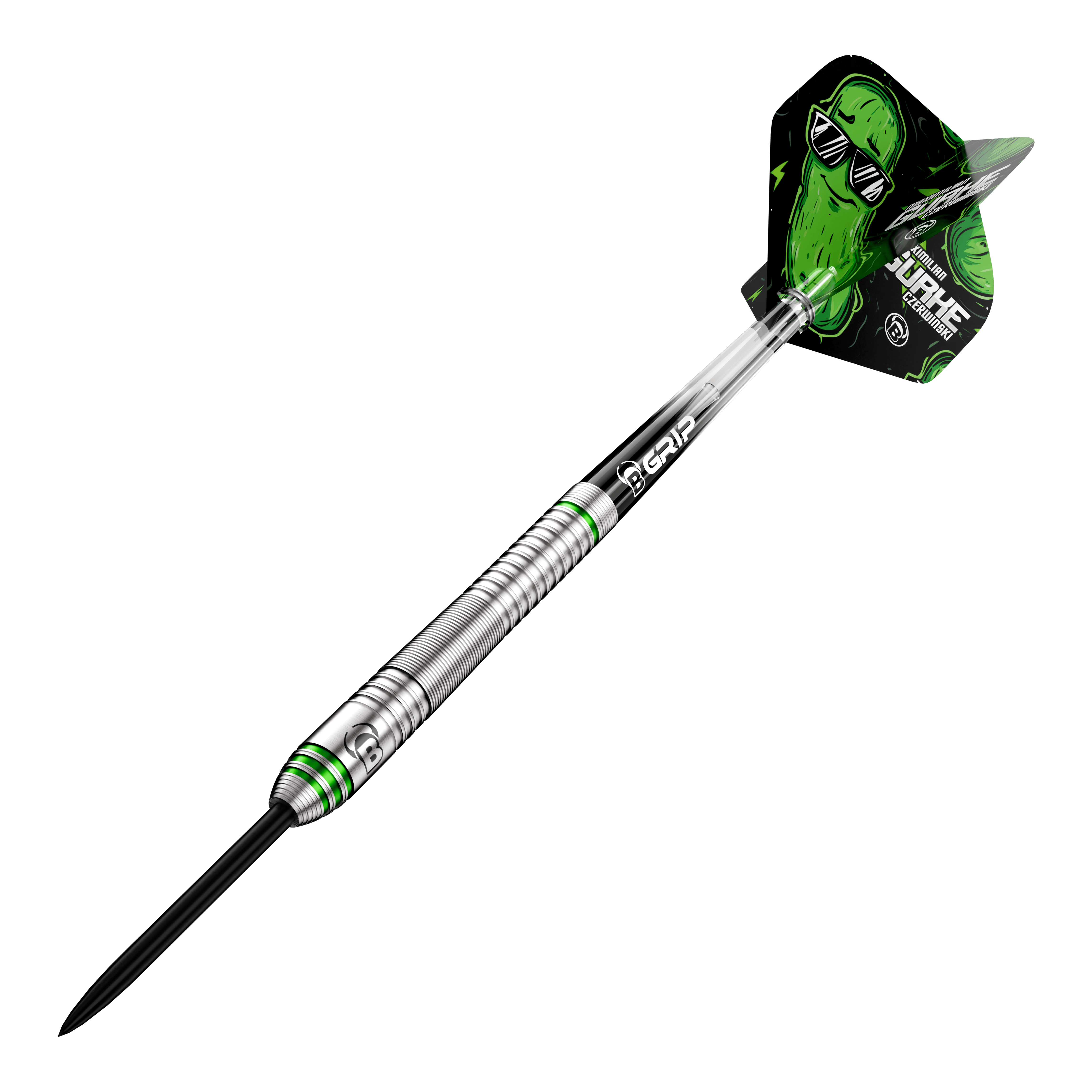 Bulls Max Czerwinski Komkommer Steeldarts - 23 g Bulls Max Czerwinski Gurke Steeldarts mit 23 Gramm Gewicht. Die Abbildung präsentiert das Produkt aus einem anderen Blickwinkel.