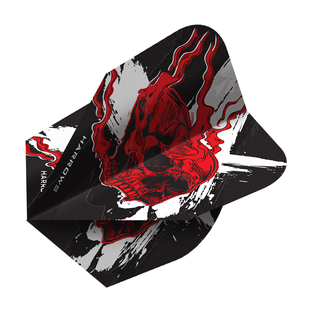 Ryan Searle van Harrow Heavy Metal No6 Flights Hier sehen Sie die Harrows Ryan Searle Heavy Metal No6 Flights. Das Produkt besteht aus robusten Dart-Flights mit auffälligem Motiv.