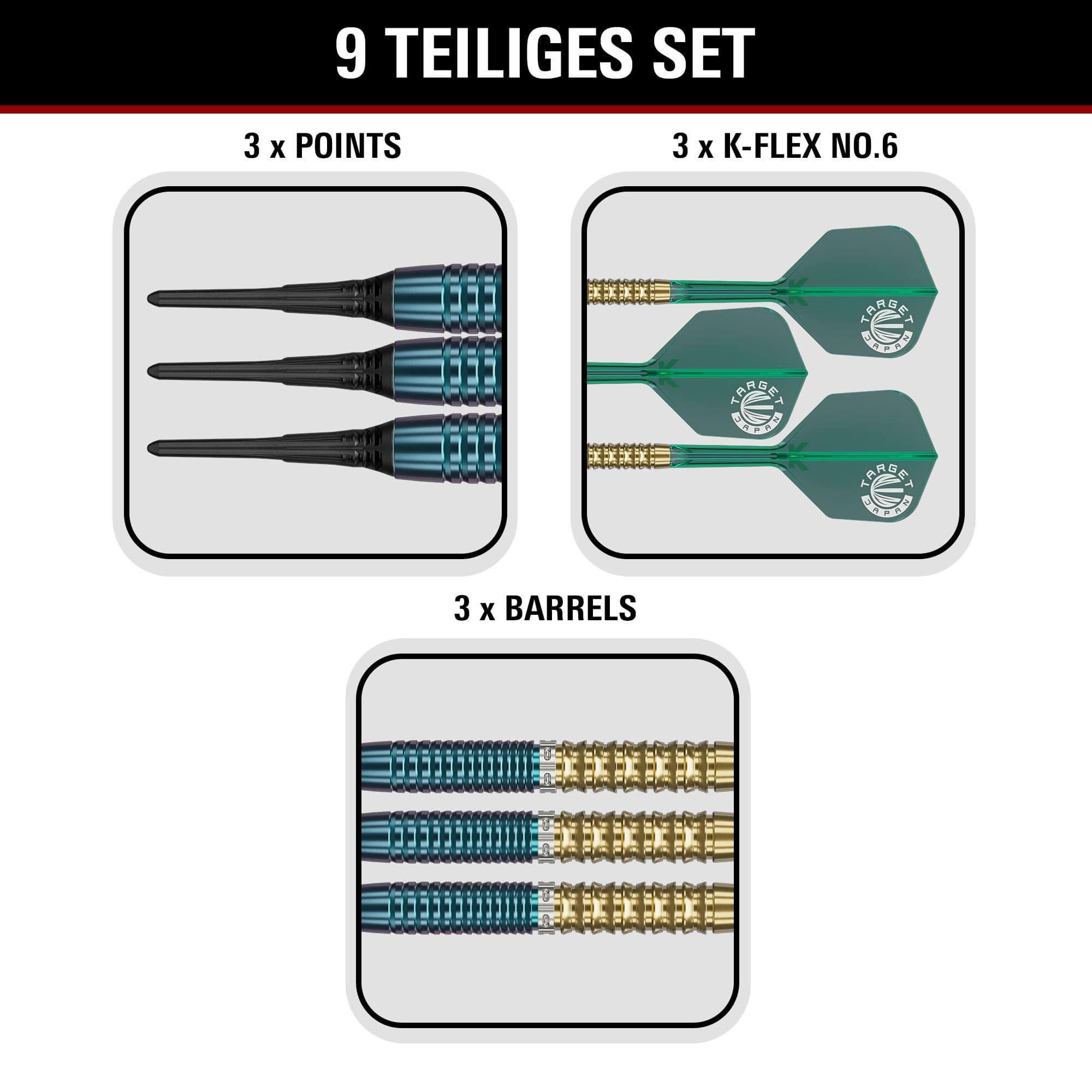 Target Japan Prime Series Zenith GEN 2.5 Soft Darts - 20g Gezeigt werden hier die Target Japan Prime Series Zenith GEN 2.5 Softdarts - 20g. Sie sind speziell für Softdartspieler entwickelt.