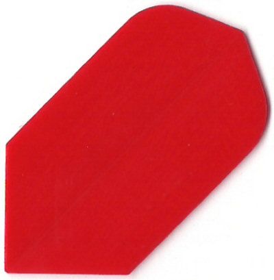 pr6 Das Bild zeigt ein rotes Dartflight mit einer einfachen, einfarbigen Oberfläche. Es handelt sich um das Produkt "Poly-Plain Flights PR6".