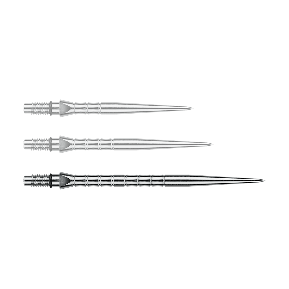 Winmau Switch Point Wave stalen dartpunten - Zilverkleurig effect Ein Bild des Dateinamens Winmau_Switch_Point_Wave_Silver_Effect_Steeldartspitzen_40mm_1. Es zeigt wahrscheinlich silberne Steeldartspitzen mit Wave-Effekt, 40 mm lang.