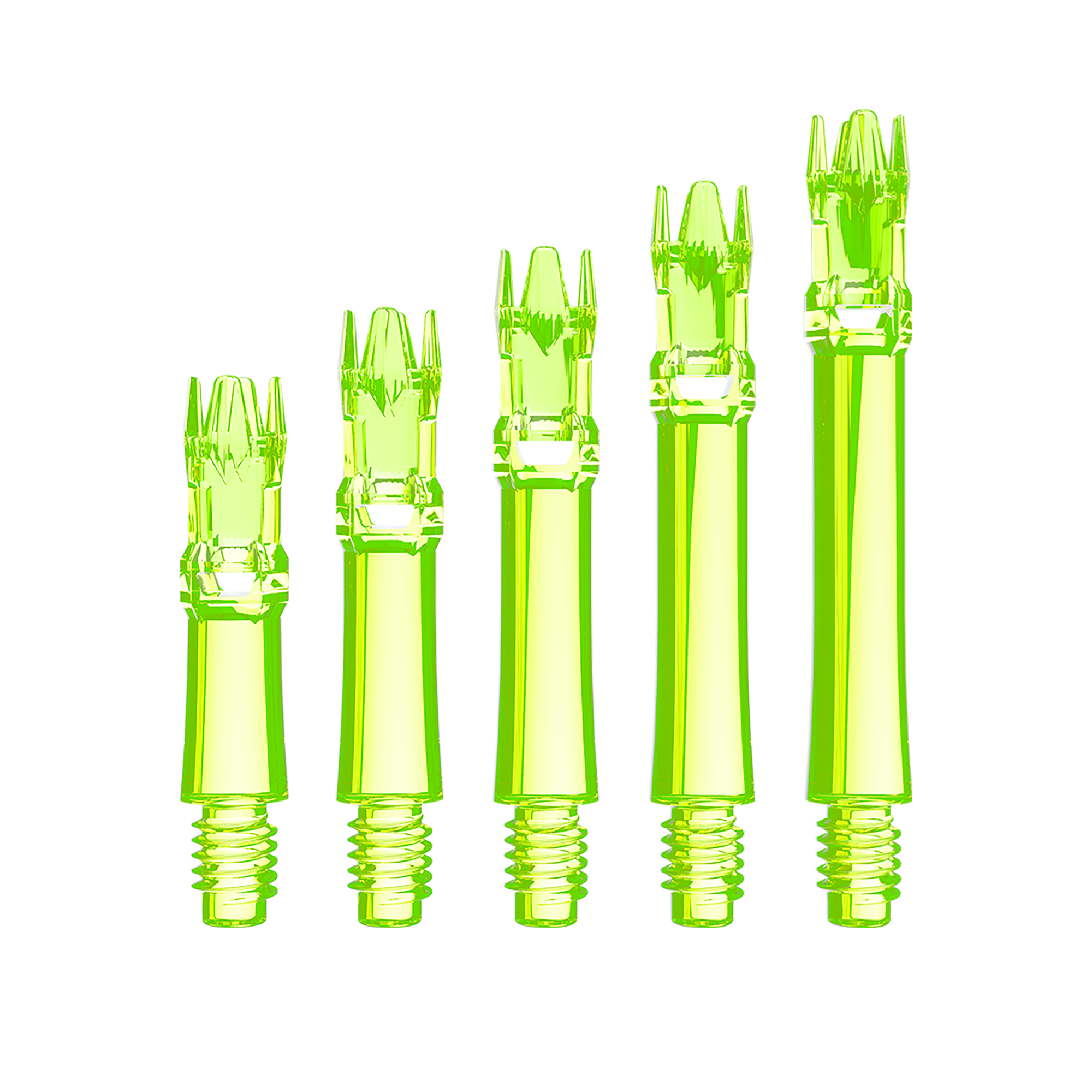 L-Style L-System vervangingsschachten - Neongeel Das Bild zeigt die L-Style L-System Ersatzshafts in Neongelb. Die Schäfte sind Ersatzteile für Dartpfeile.