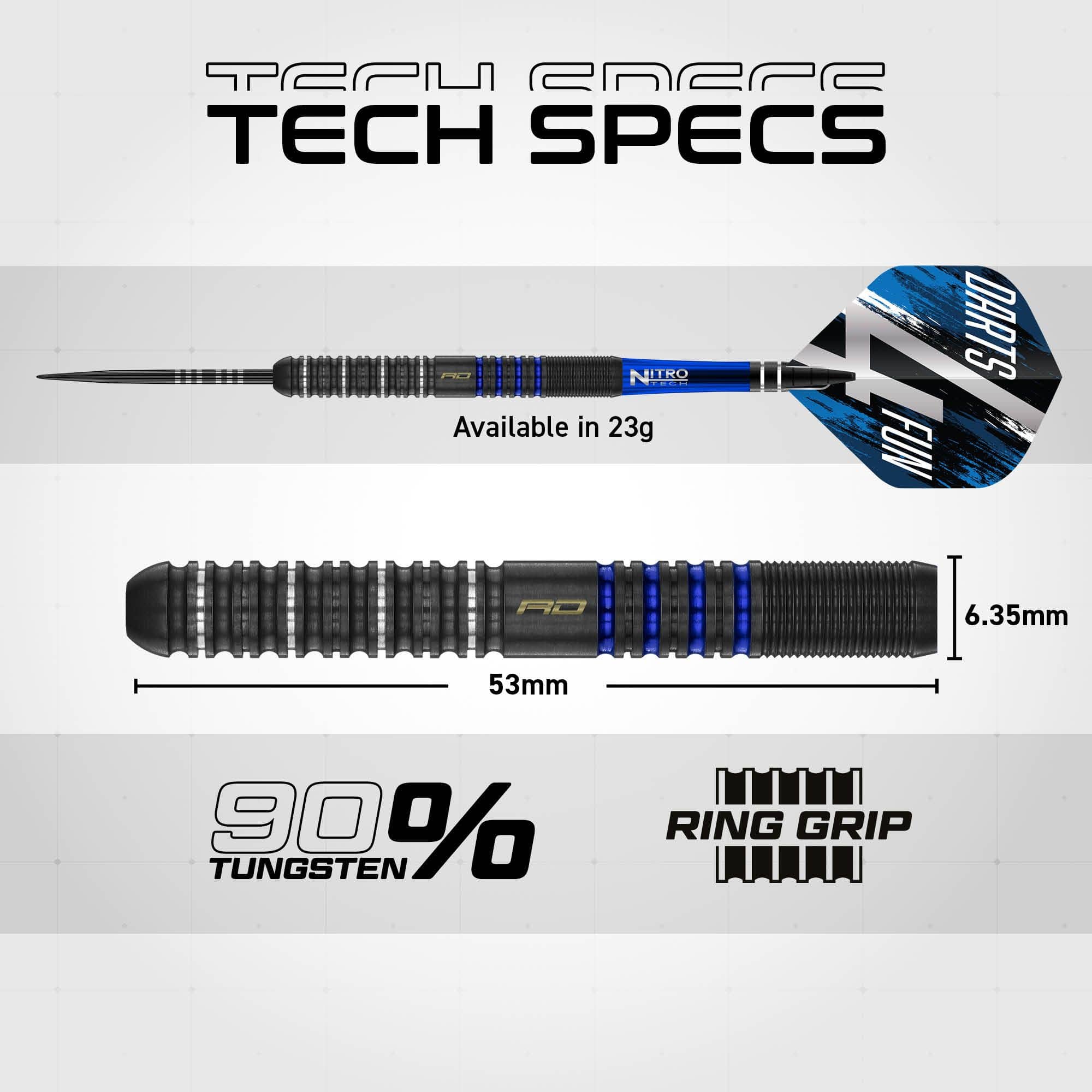Red Dragon David Williams V1 stalen dartpijlen - 23 g Das Bild zeigt Red Dragon David Williams V1 Steeldarts - 23g. Dieses Produkt ist ideal für Dartsport-Enthusiasten.
