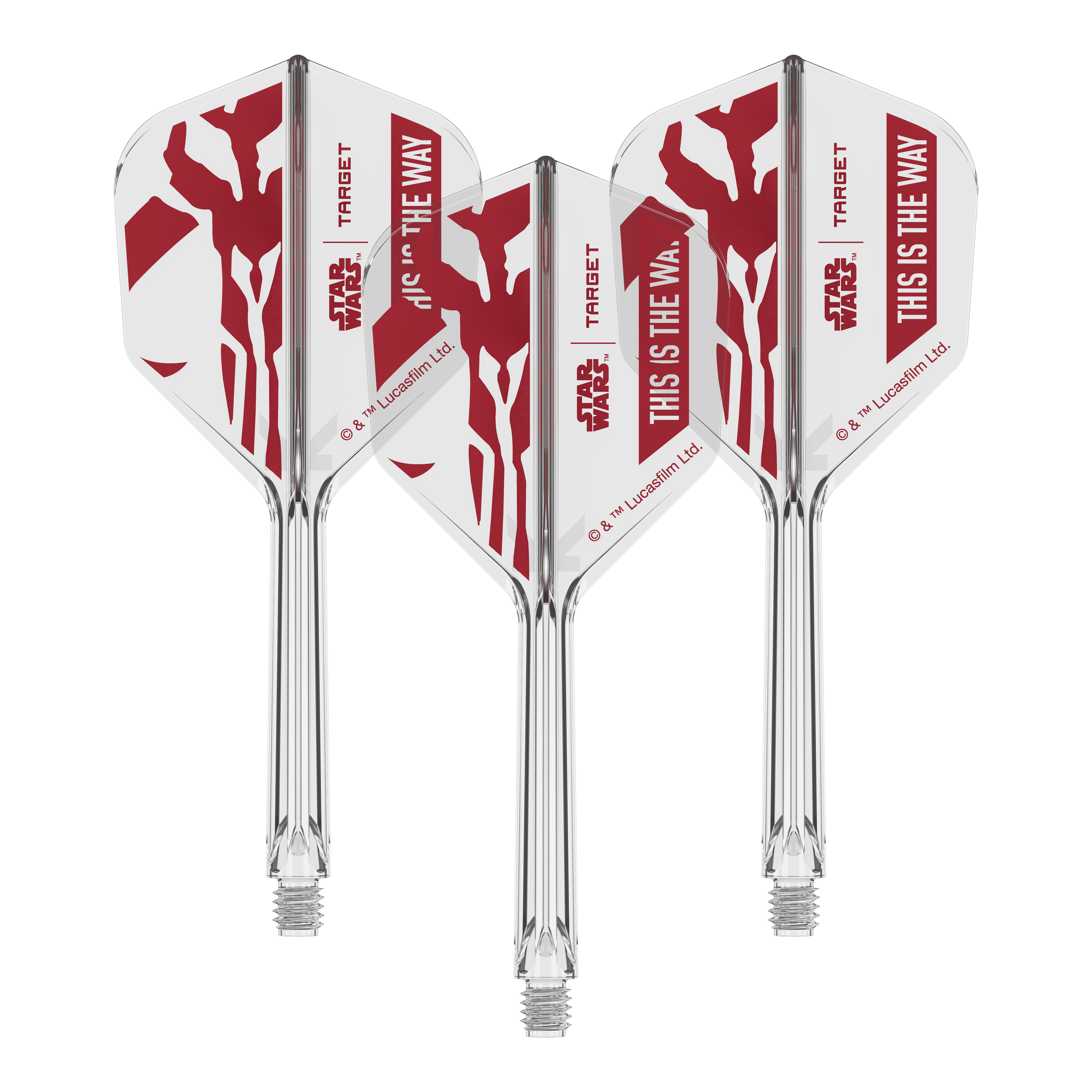 Target Star Wars K-Flex Set Mandalorian nr. 6 Flights Zu sehen ist '410625_Target_StarWars_K-Flex_ThisIsTheWay_No6_Flights_33mm_2b'. Es handelt sich vermutlich um weitere 'This Is The Way' Dart-Flights.