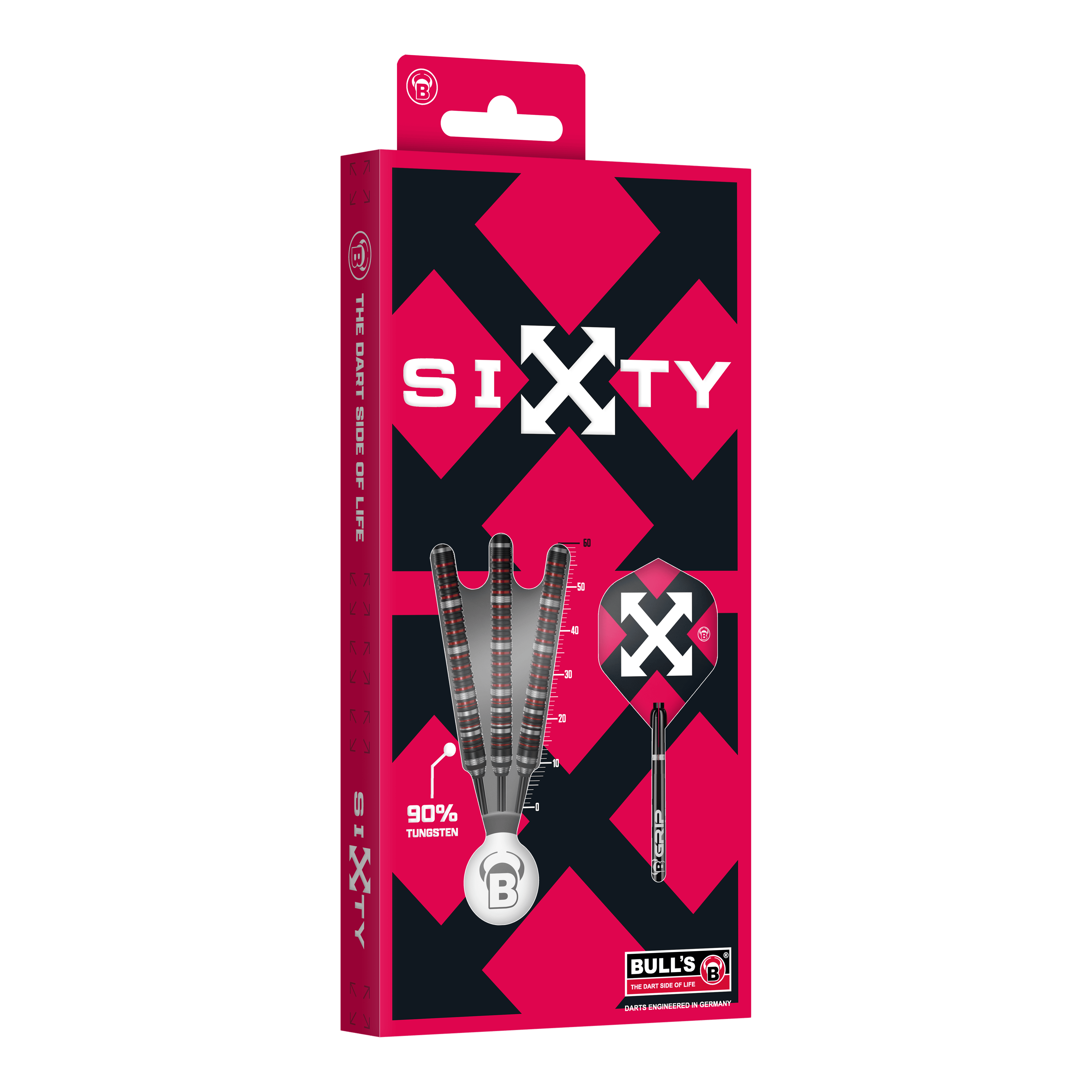 Bulls Sixty S2 stalen dartpijlen Hier sind die Bulls Sixty S2 Steeldarts abgebildet. Die Steeldarts haben ein schlankes Design und eignen sich für professionelle Spieler.