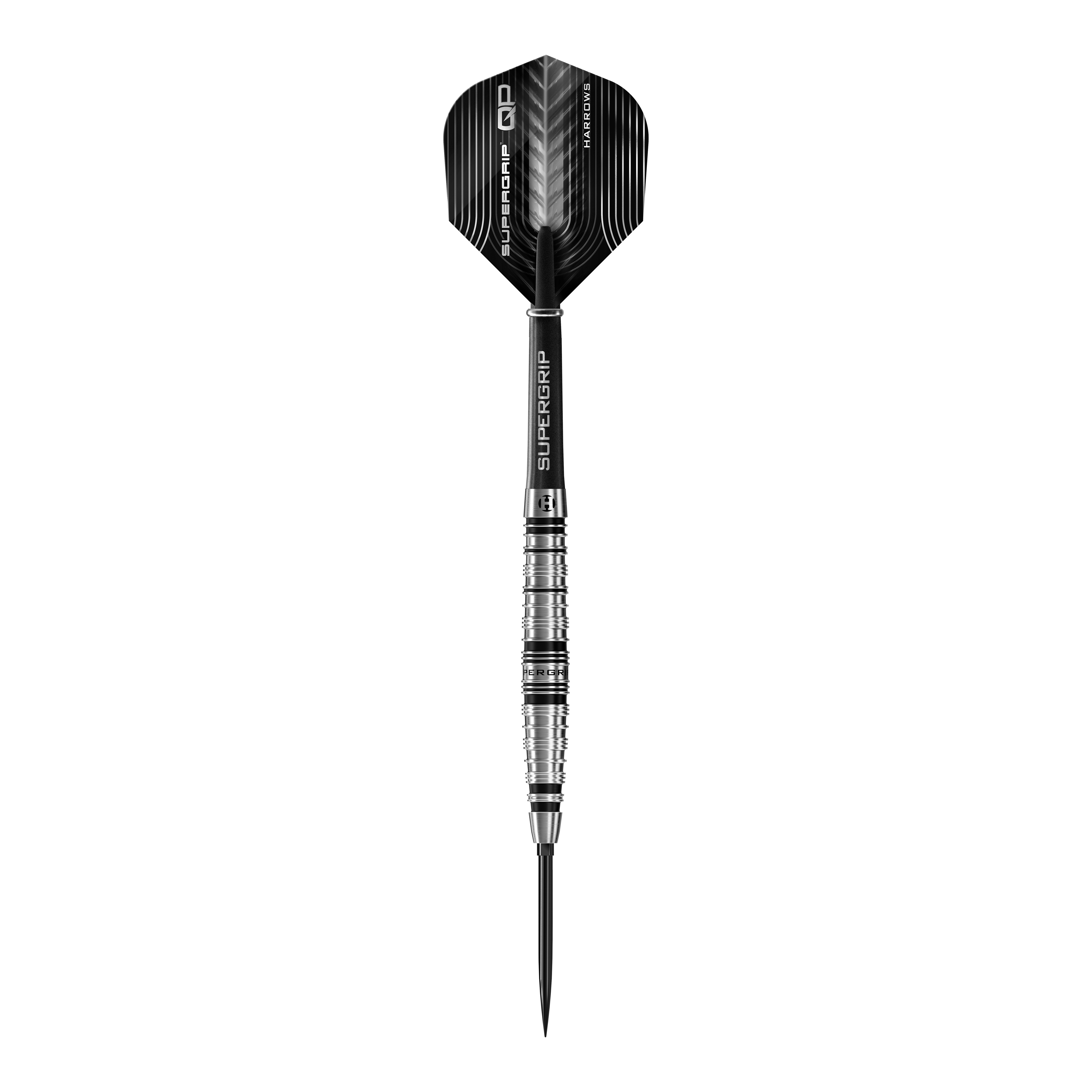 Harrows Supergrip Torpedo Quick Point stalen dartpijlen Das Bild präsentiert die Harrows Supergrip Torpedo Quick Point Steeldarts. Sie sind ideal für präzise Würfe und intensiven Einsatz.