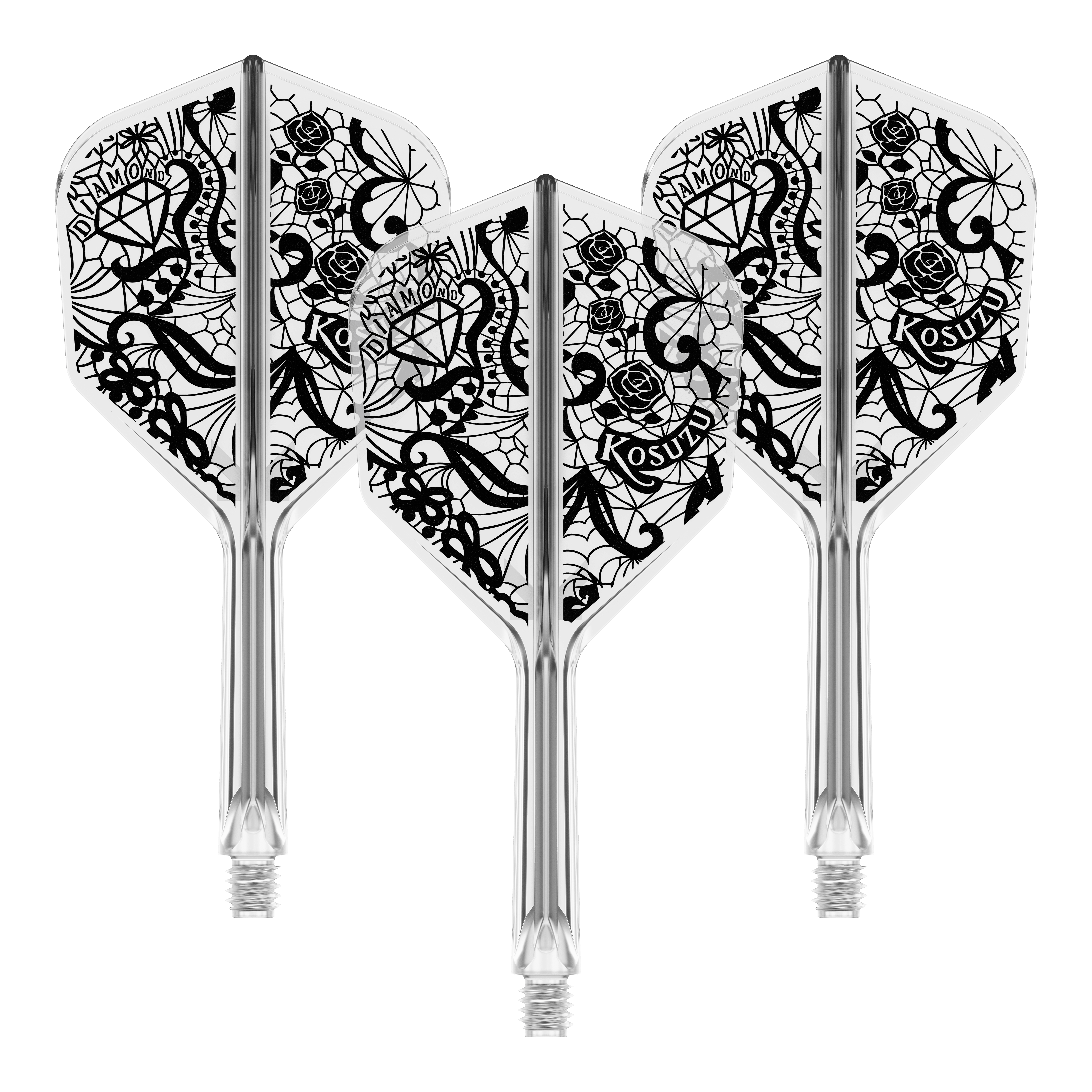 Target Japan K-Flex Diamond No6 Flight Shaft-systeem Das Bild zeigt das Target Japan K-Flex Diamond No6 Flight-Shaft-System in 26mm. Es ist ein Teil für den Dartsport.