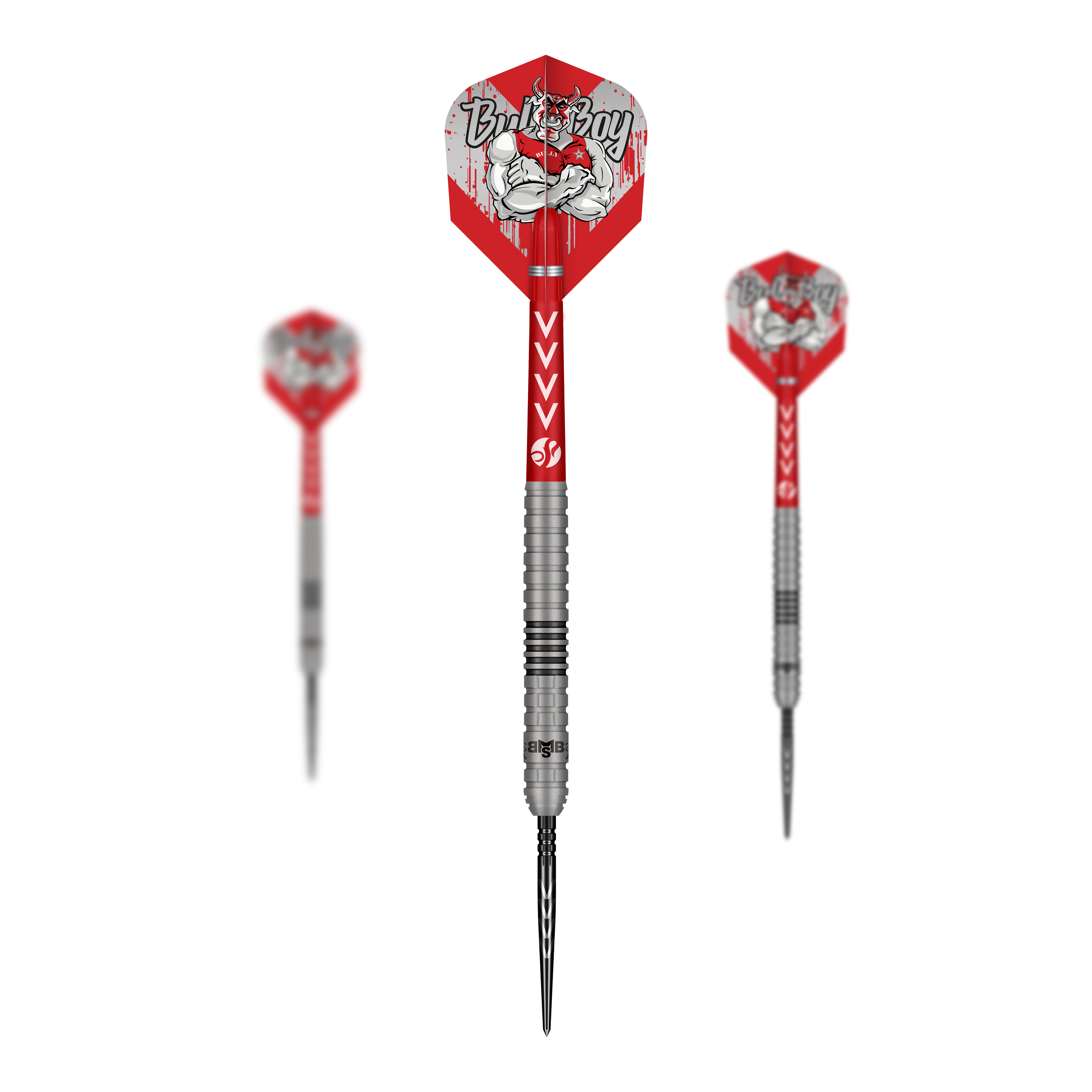 Shot met Michael Smith Series 2 Turbo Point stalen dartpijlen Das Bild zeigt ein Set der Shot Michael Smith Series 2 Turbo Point Steeldarts. Das Set ist geeignet für alle Dartspieler.