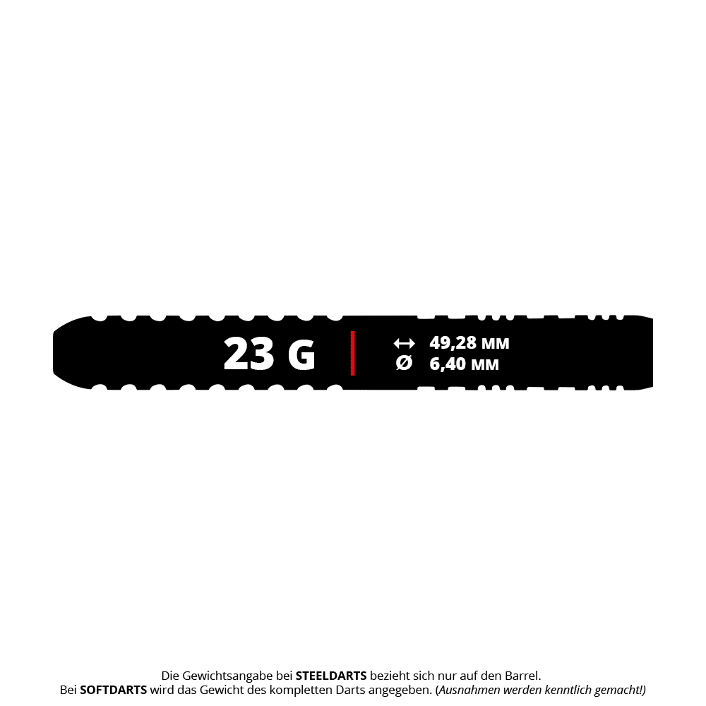 Winmau Team 360 Ben Townley Steeldarts - 23g Gezeigt werden die Winmau Team 360 Ben Townley Steeldarts mit einem Gewicht von 23g. Das Produkt wird deutlich abgebildet.