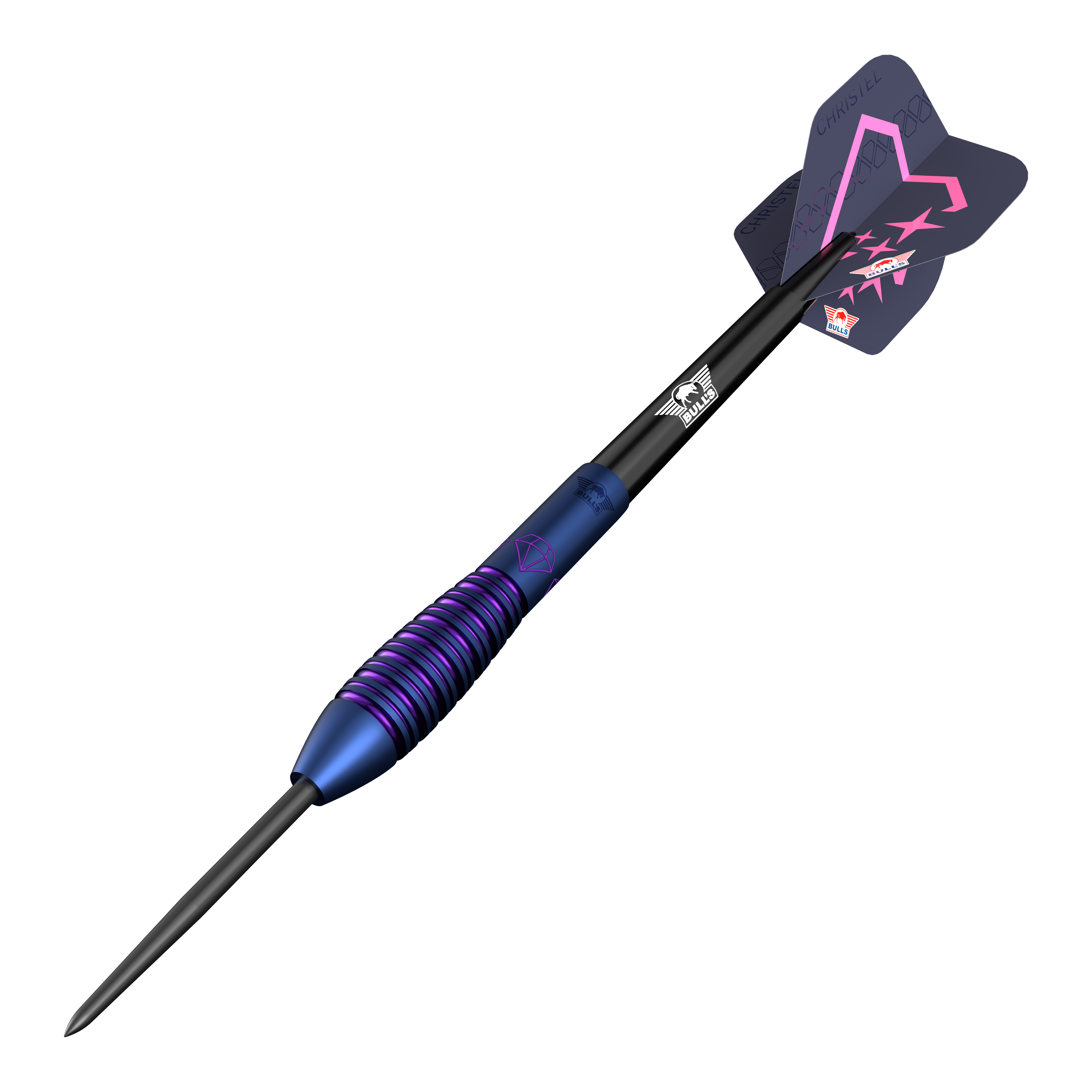 Bulls NL Christel Timmermans Satellite 90 stalen darts 25g Das Bild zeigt die Bulls NL Christel Timmermans Satellite 90 Steeldarts 25g. Diese Darts eignen sich besonders für Turnierspieler.
