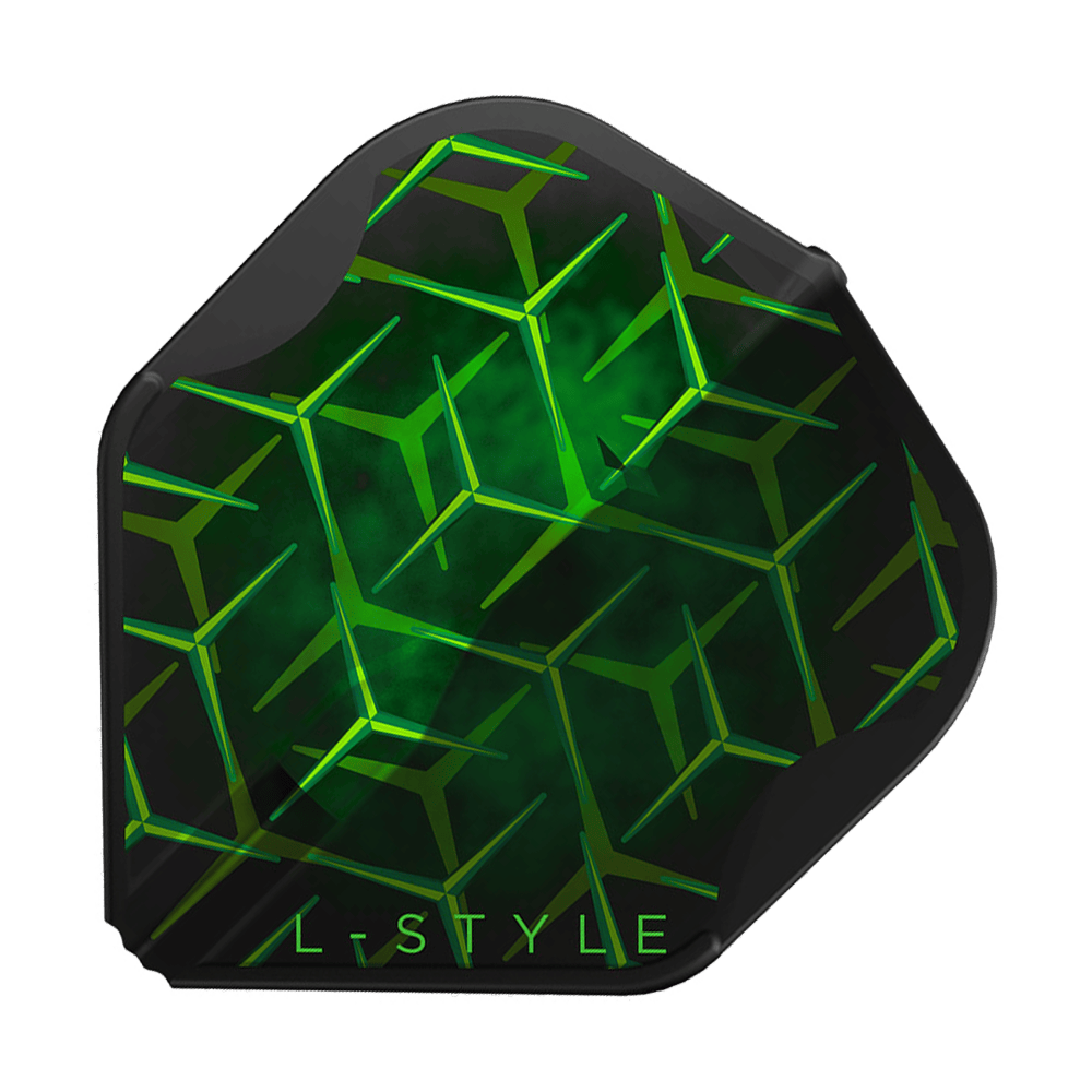 L-Style Lukas Wenig V1 Zwart L1EZ-vluchten L-Style Lukas Wenig V1 Black L1EZ Flights sind als Einzelstück mit mattem Finish abgebildet. Die schwarze Farbe hebt die Struktur hervor.