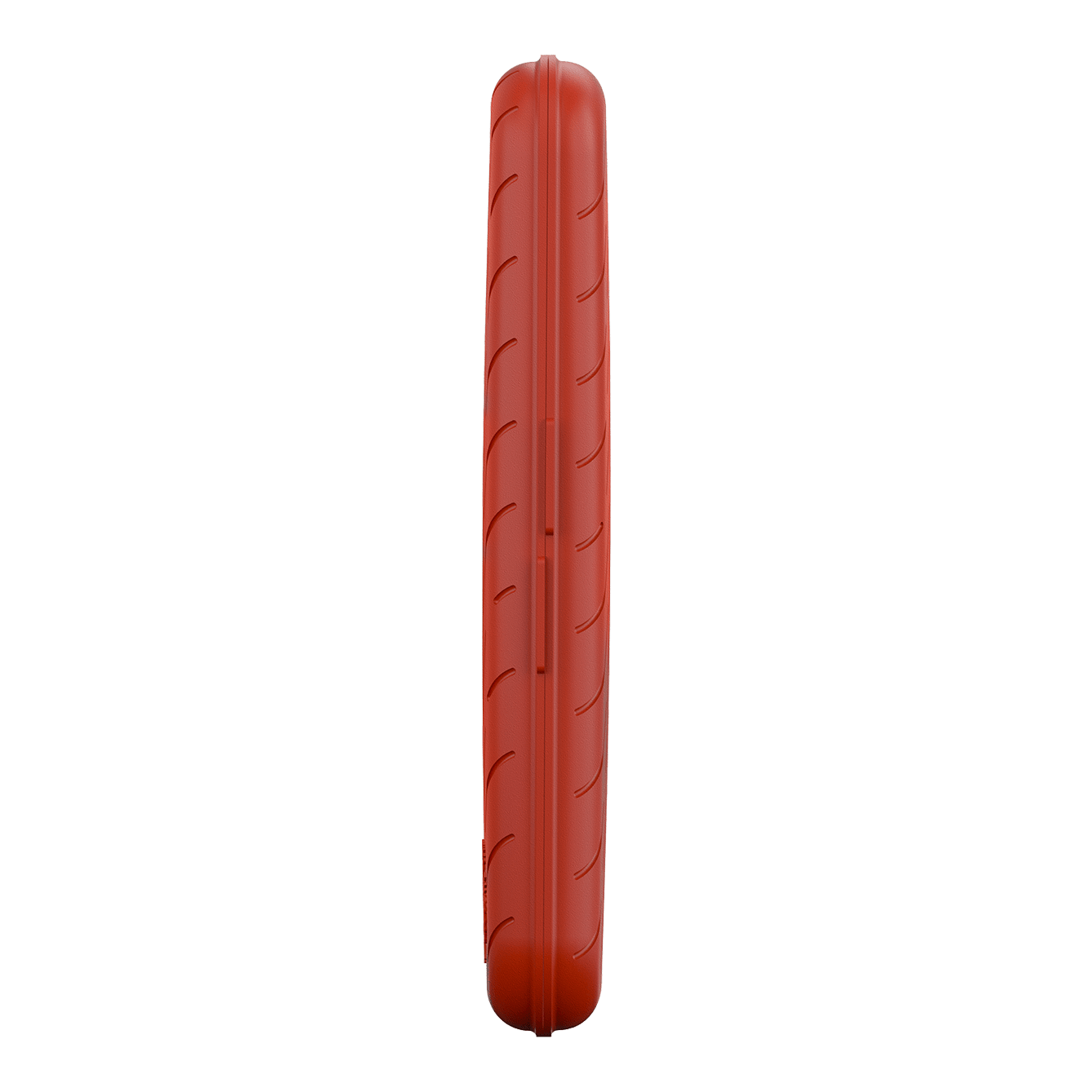 Harrows Slimcase Dart Case Das Bild zeigt eine schlanke, rote Darttasche von der Seite. Die Oberfläche ist strukturiert und leicht abgerundet.