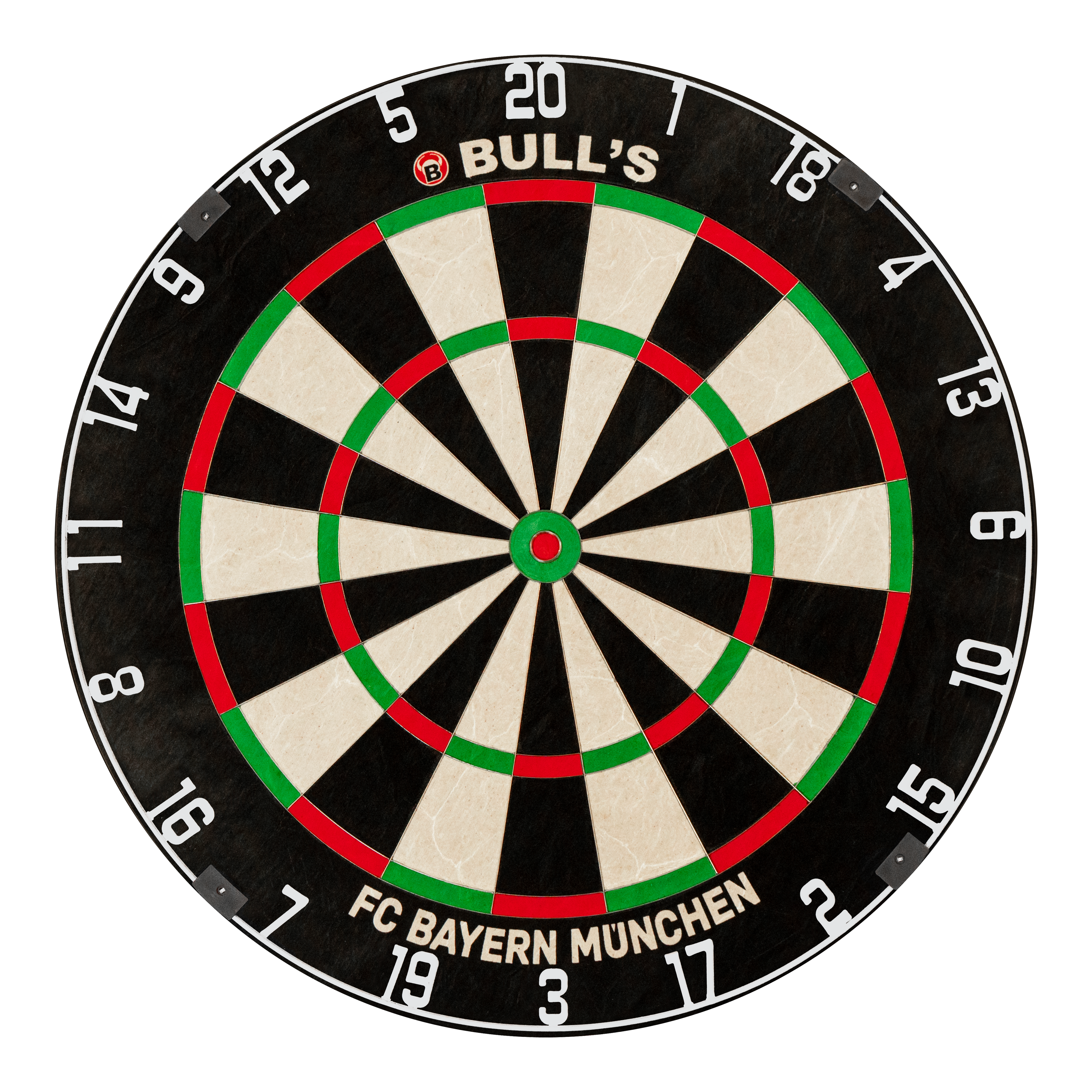 Bulls FC Bayern München dartbord van borstelstaal Auf dem Foto ist das Bulls FC Bayern München Bristle Steeldartboard zu sehen. Diese Dartscheibe ist mit dem Branding des FC Bayern München gestaltet.