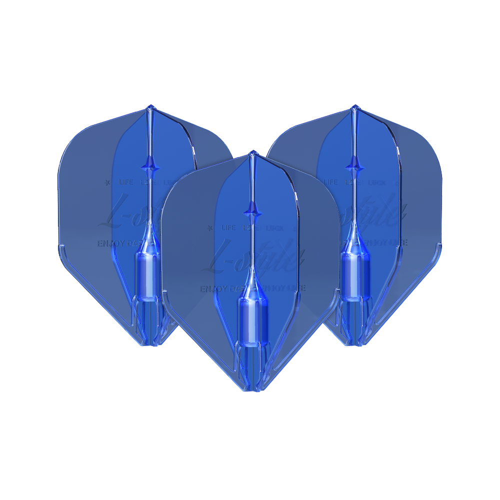 L-Style Fantom L1EZ Vluchten Blauw Das Bild zeigt drei blaue L-Style Fantom L1EZ Flights. Sie sind für den Gebrauch bei Dartpfeilen gedacht.