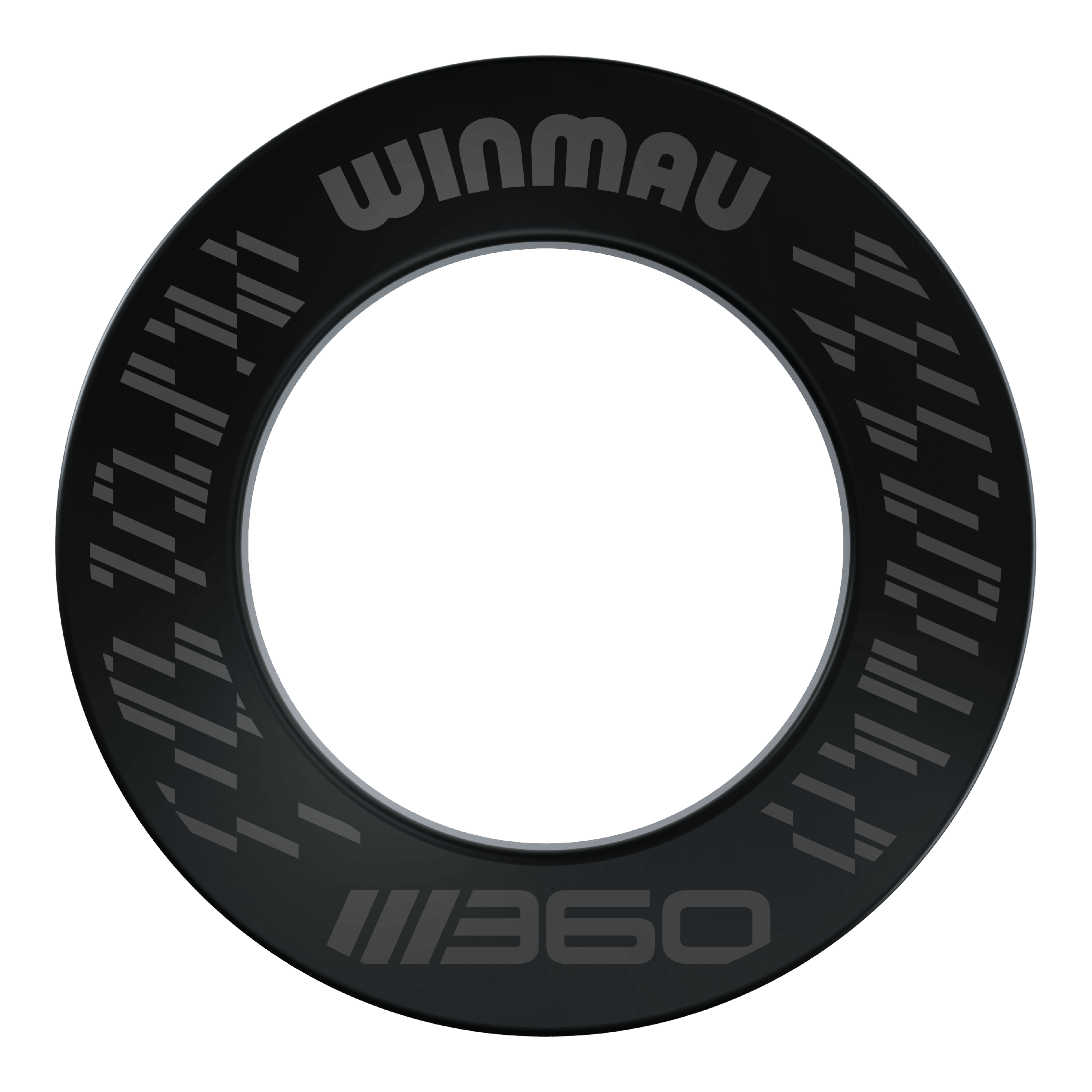 Das Bild zeigt das Winmau Blade 360 Dartboard Surround in Schwarz. Diese Dartboard-Umrandung schützt die Wand und bietet ein professionelles Aussehen.
