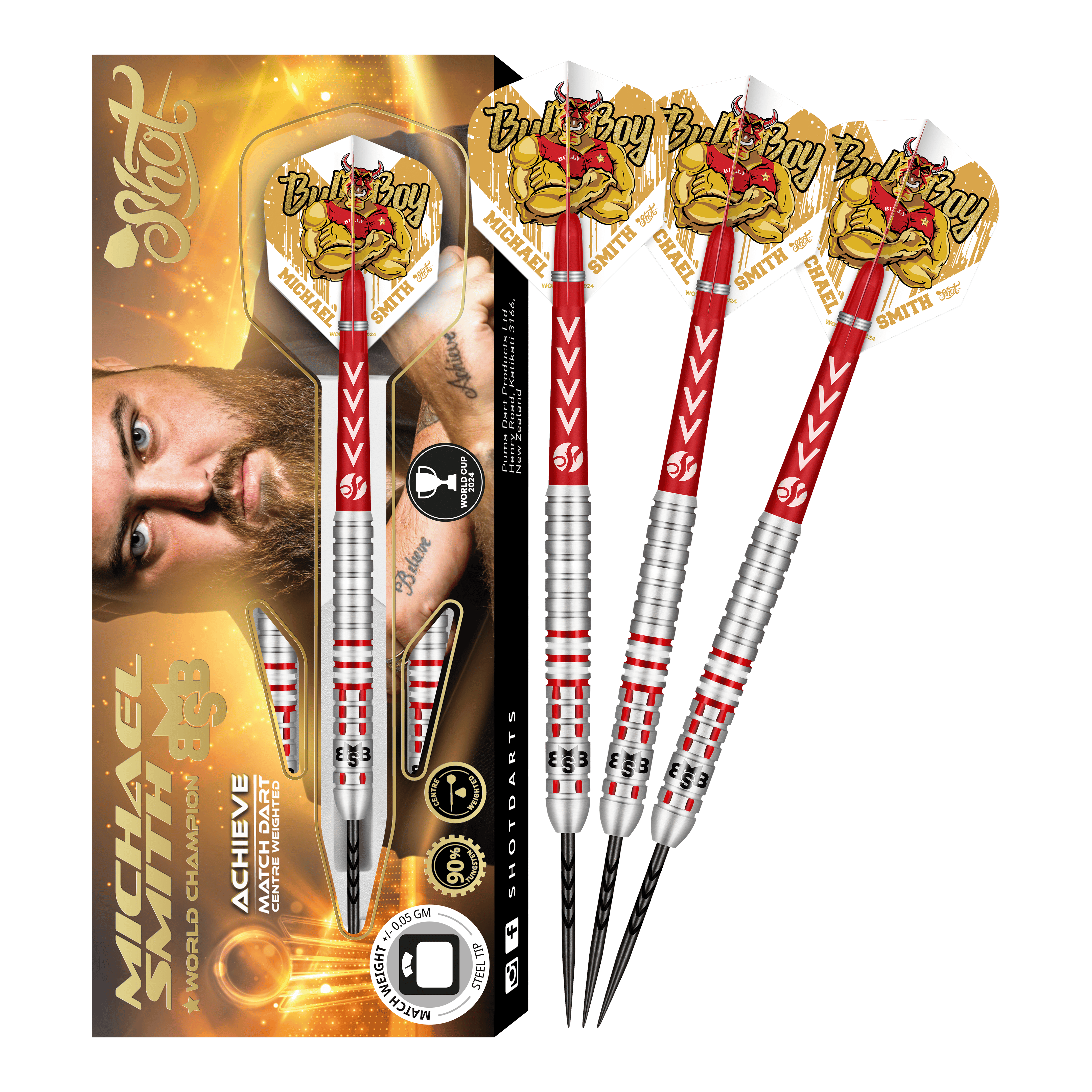 Shot Michael Smith bereikt WK 2024 Limited Edition Steeldarts - 24g