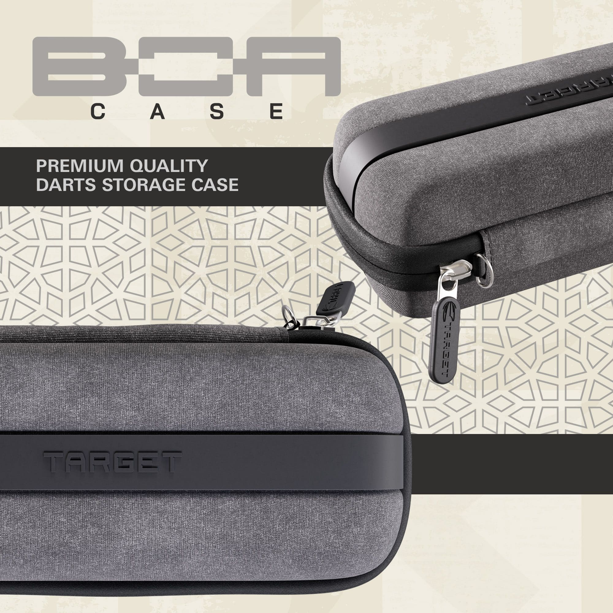 Target BOA Dartcase Abgebildet ist ein Dartcase in Grau und Hellgrau. Das Produkt ist vermutlich das Target BOA Dartcase.
