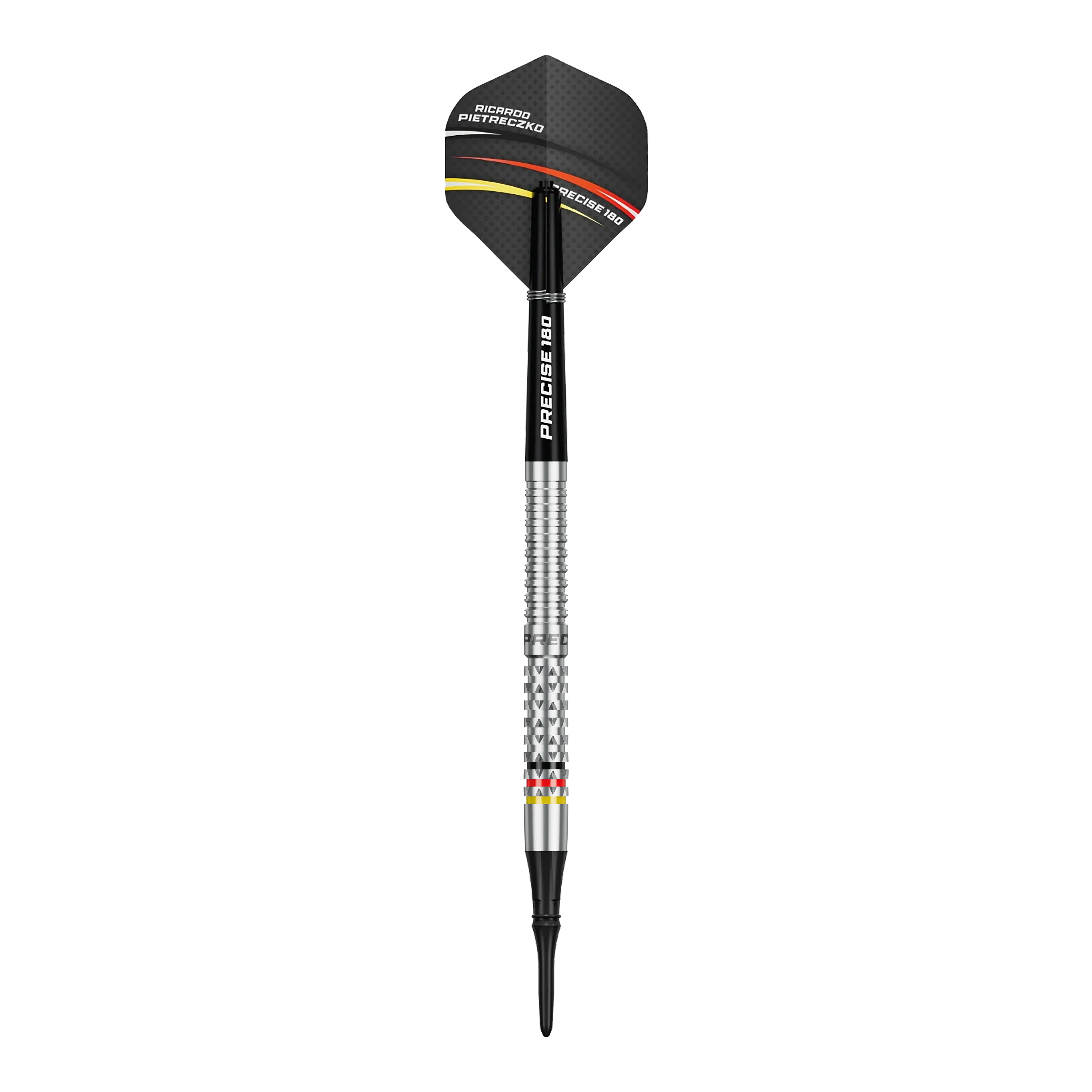 Precise 180 Ricardo Pietreczko GEN1 softdarts Das Foto präsentiert die Precise 180 Ricardo Pietreczko GEN1 Softdarts. Sie bieten hohe Qualität und gutes Handling.