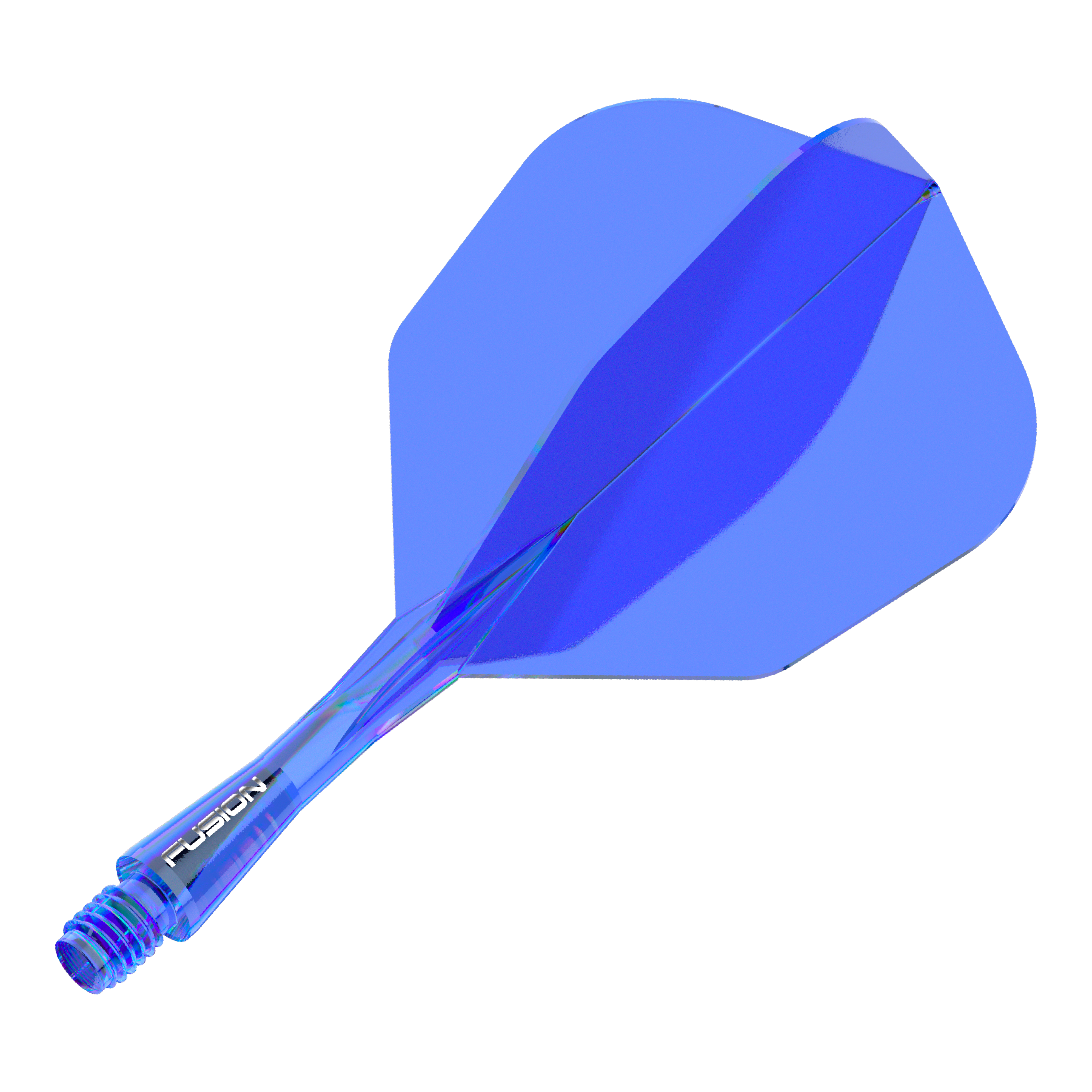 Winmau Fusion Flight Shaft System No6 Blauw Zu sehen ist ein Produkt mit dem Dateinamen 8836_Winmau_Fusion_Flight_Shaft_System_No6_Blau_22mm_1. Vermutlich handelt es sich um einen blauen Dartschaft mit Flight.