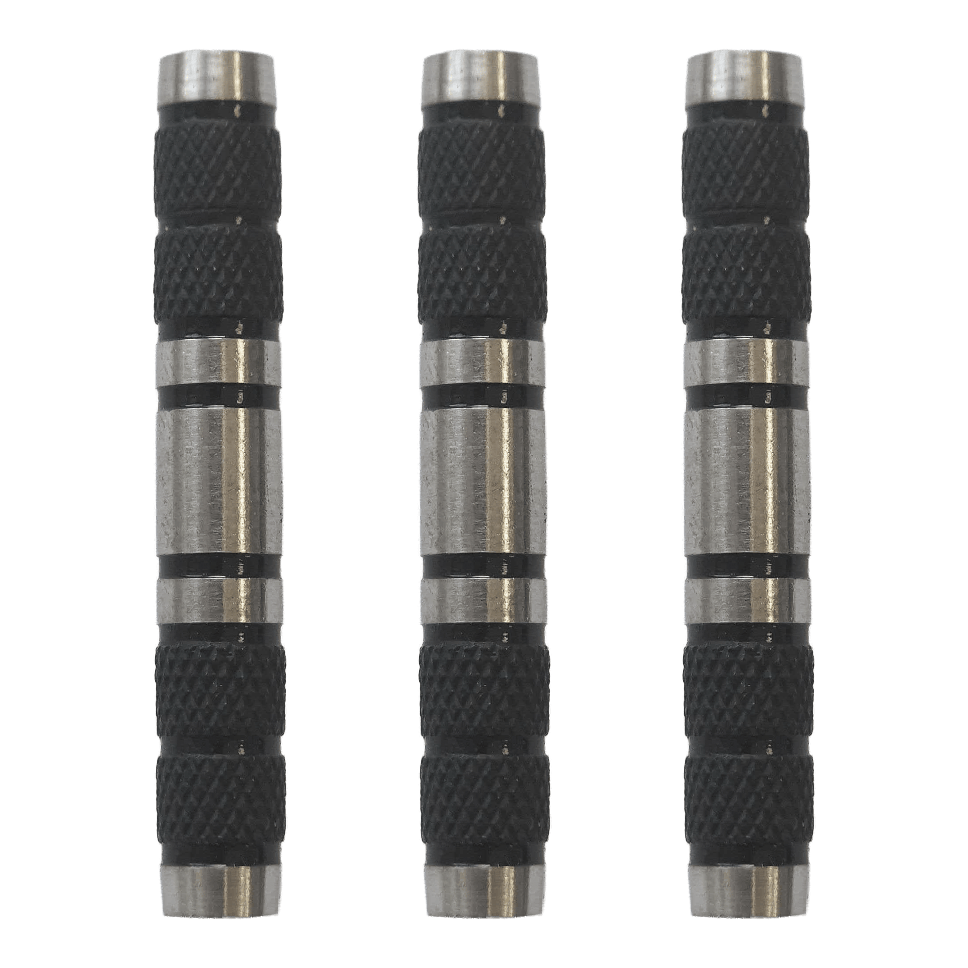 McDart geribbelde zwarte softdart barrels - 18 g Zu sehen ist McDart Knurled Black Softdart Barrels - 18g im Set. Die abgebildeten Dart-Barrels sind schwarz und besitzen eine griffige Oberfläche.