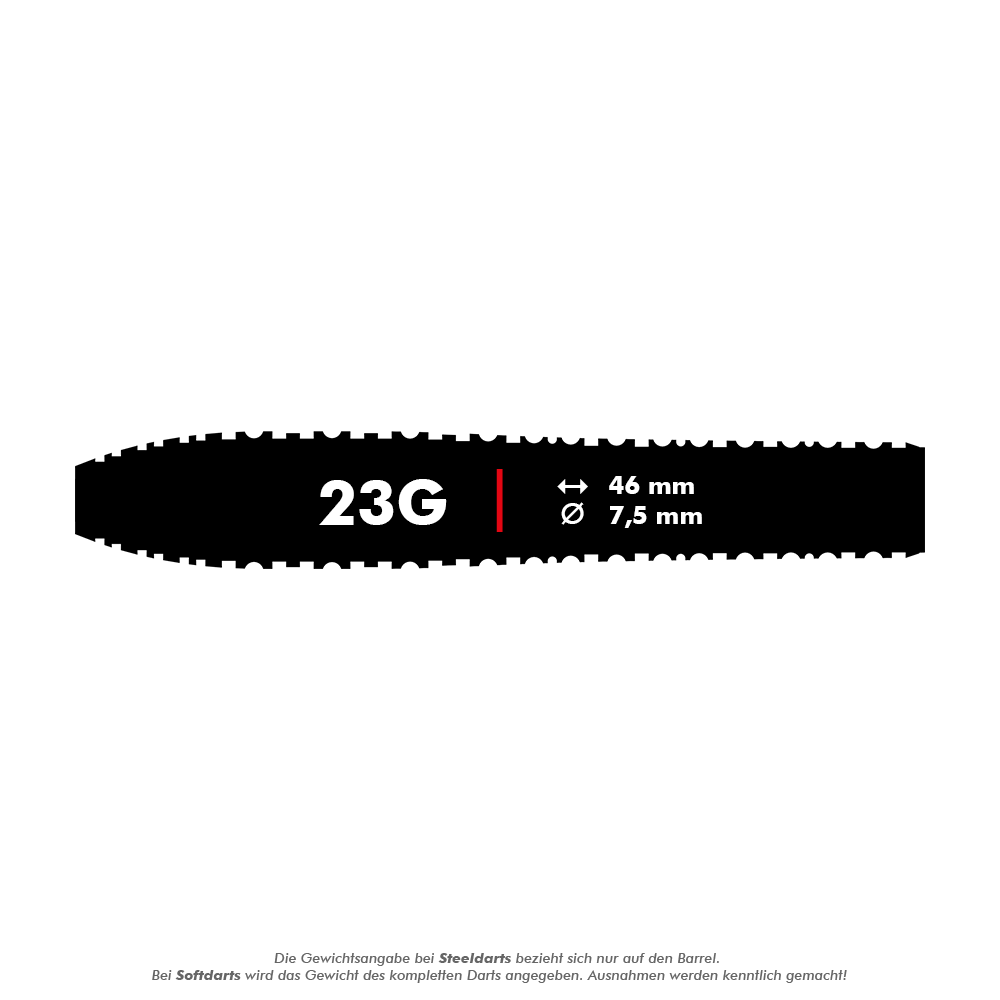 Shot ZEN Torpedo Turbo Point stalen dartpijlen - 23 g Hier sieht man Shot ZEN Torpedo Turbo Point Steeldarts - 23g. Die Steeldarts sind auf dem Bild abgebildet.