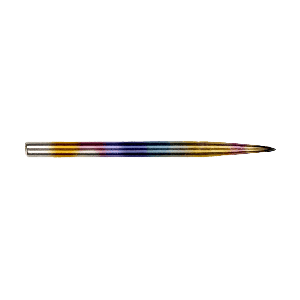 BU57615_BullsNL_Rainbow_Steeldartspitzen_38mm_2 Dies ist eine bunte Stahlspitze für Dartpfeile. Die Spitze zeigt einen Farbverlauf in Regenbogenfarben.